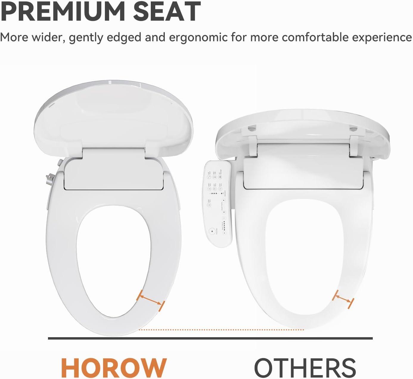 Unplugged Elongated Bidet Seat with Dual Stainless Nozzle and Adjustable Water Pressure