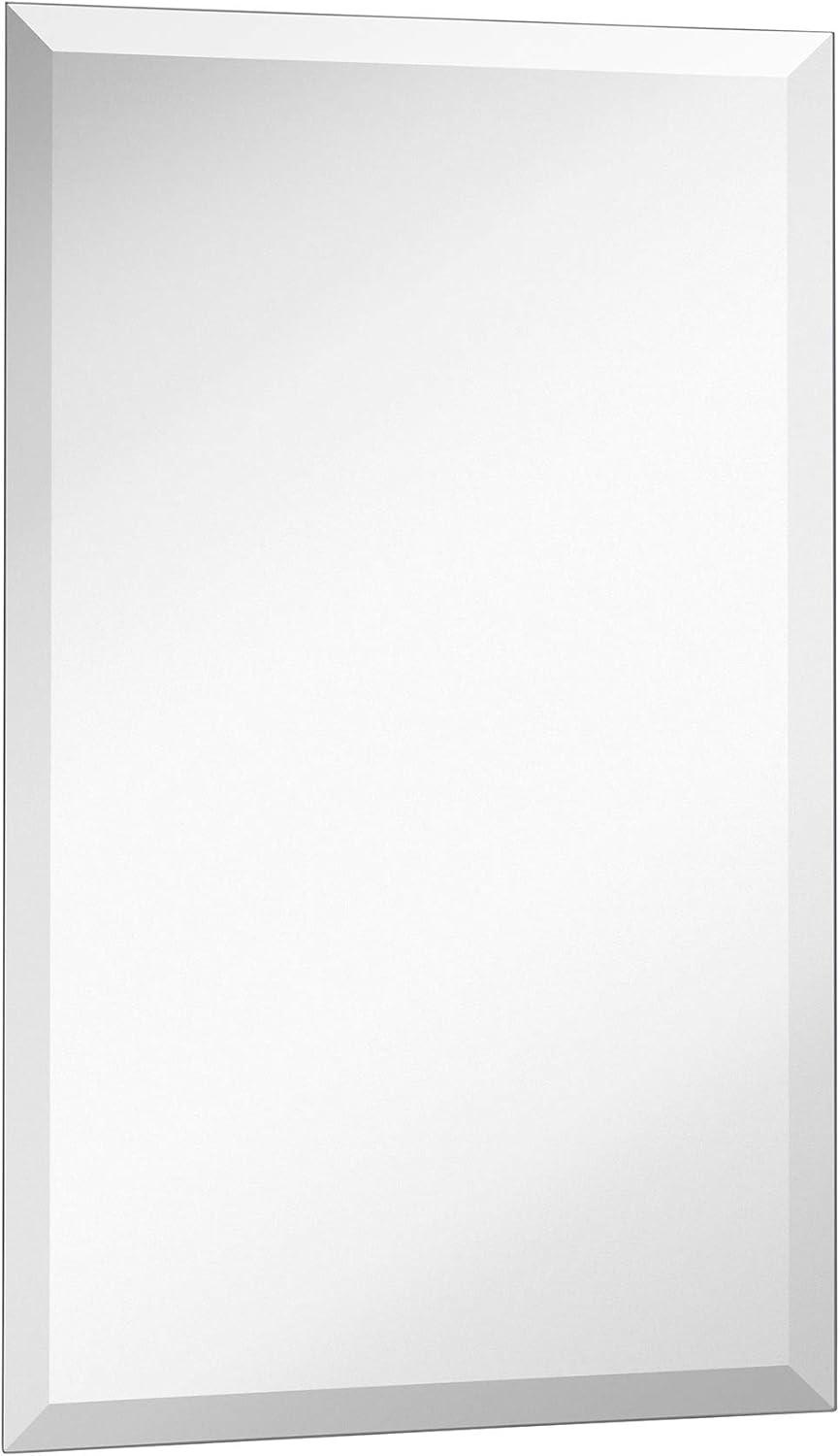 Hamilton Hills New Frameless Lightweight Beveled Mirror 30" x 40 Wall Mirror for Bathroom Vanity with Bevel