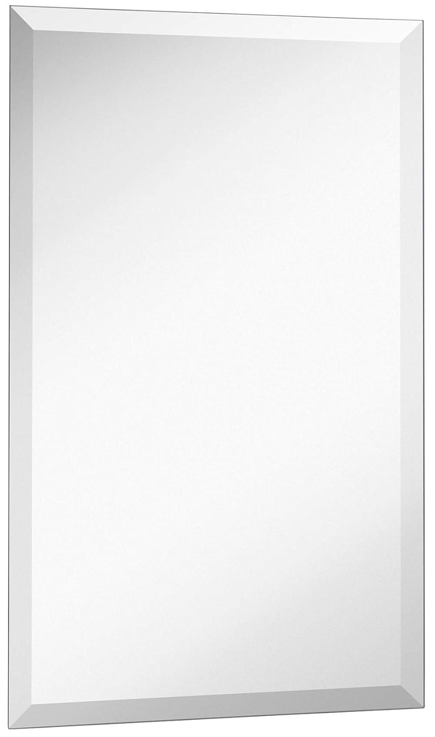 Hamilton Hills New Frameless Lightweight Beveled Mirror 30" x 40 Wall Mirror for Bathroom Vanity with Bevel