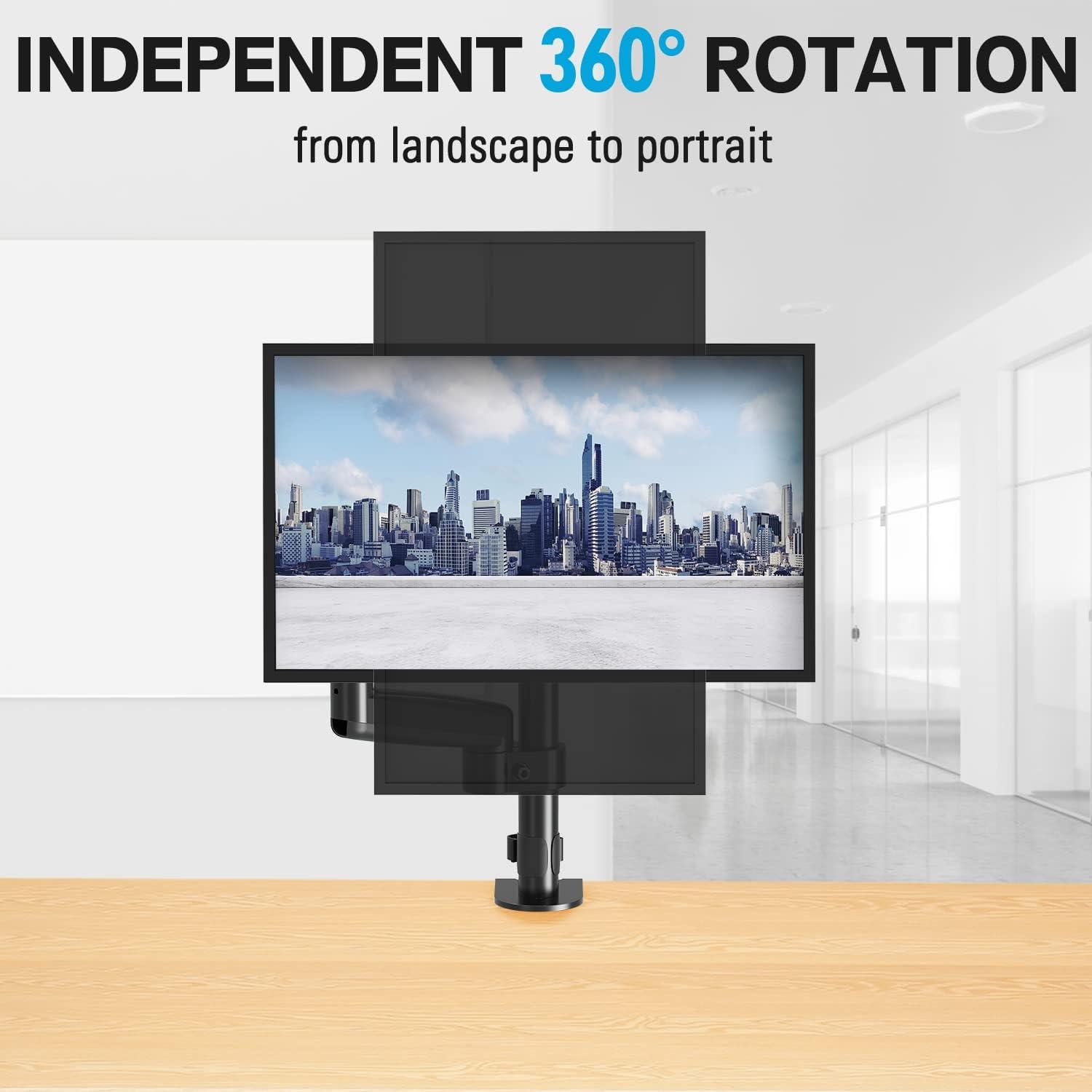 Black Adjustable Single Arm Monitor Desk Mount