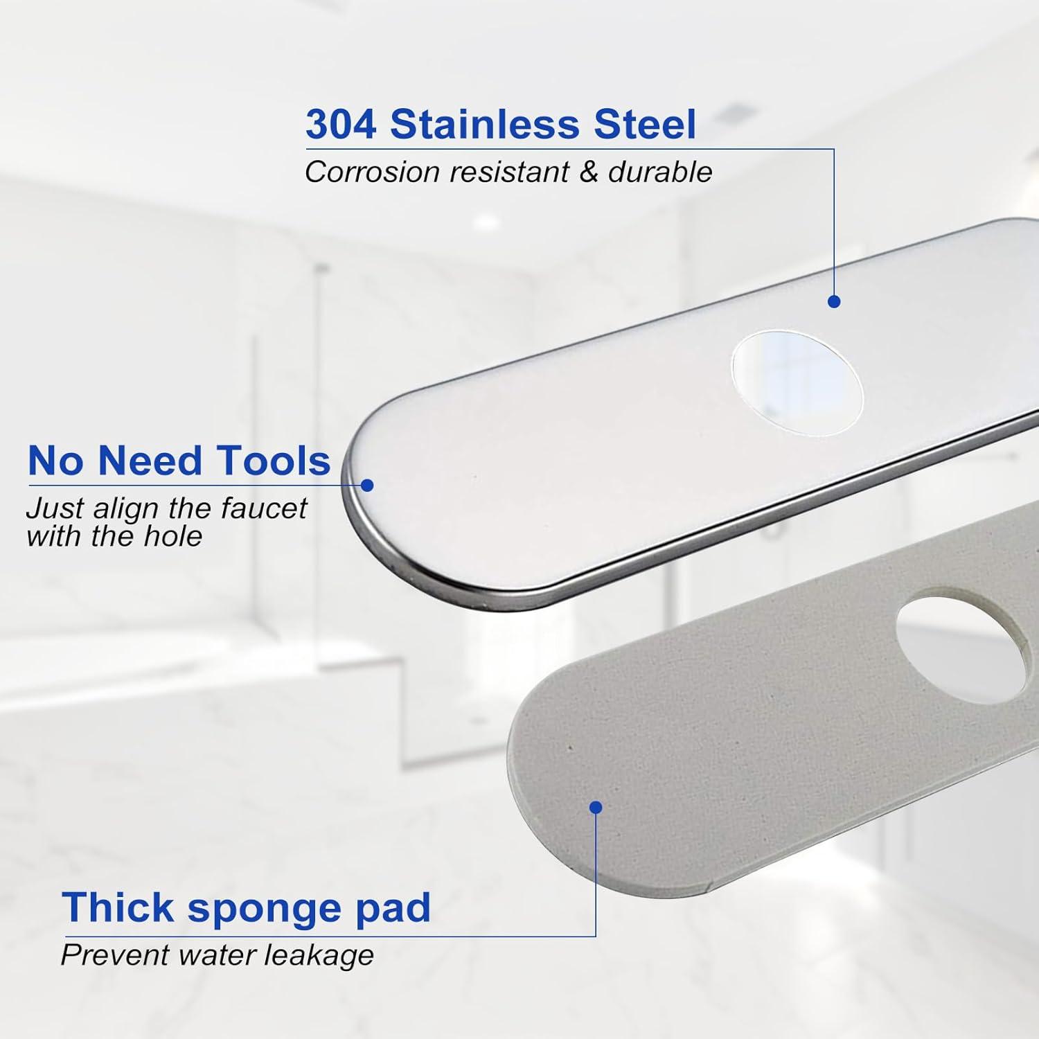 Greenspring Chrome Sink Hole Cover Escutcheon Round 10" Bathroom Or Kitchen Sink Faucet