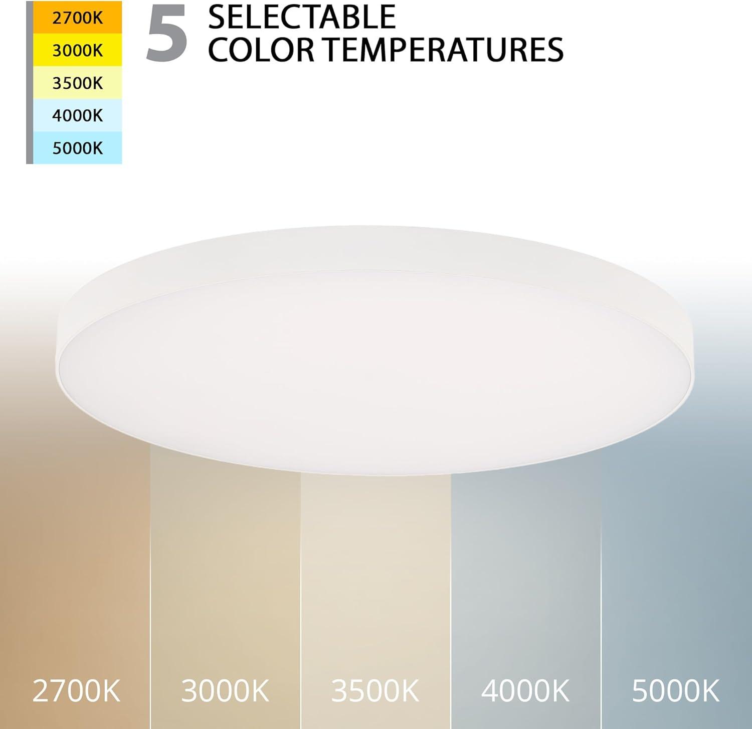 WAC Limited Edgeless Round Acrylic Dimmable LED Flush Mount Light With Color Temperature Switch: 2700K, 3000K, 3500K, 4000K, and 5000K