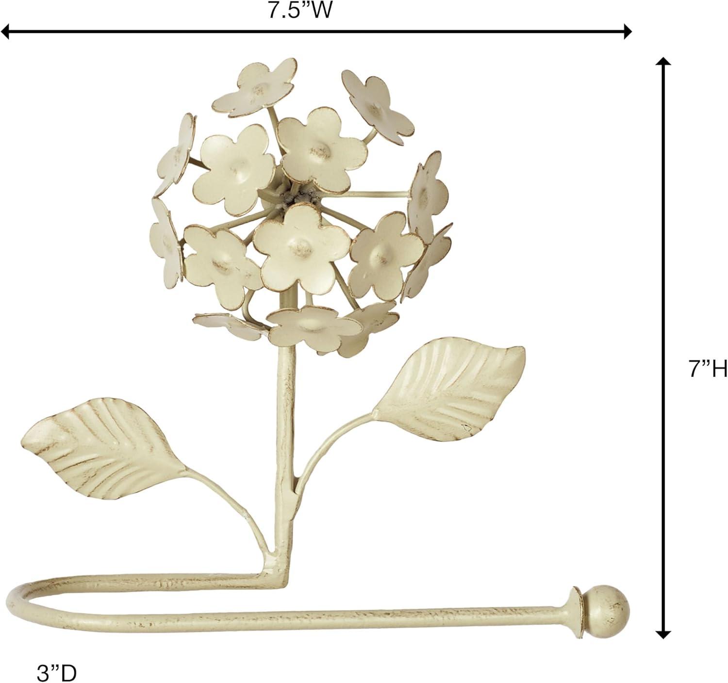 Creamy Gold Floral Metal Wall Mounted Toilet Paper Holder