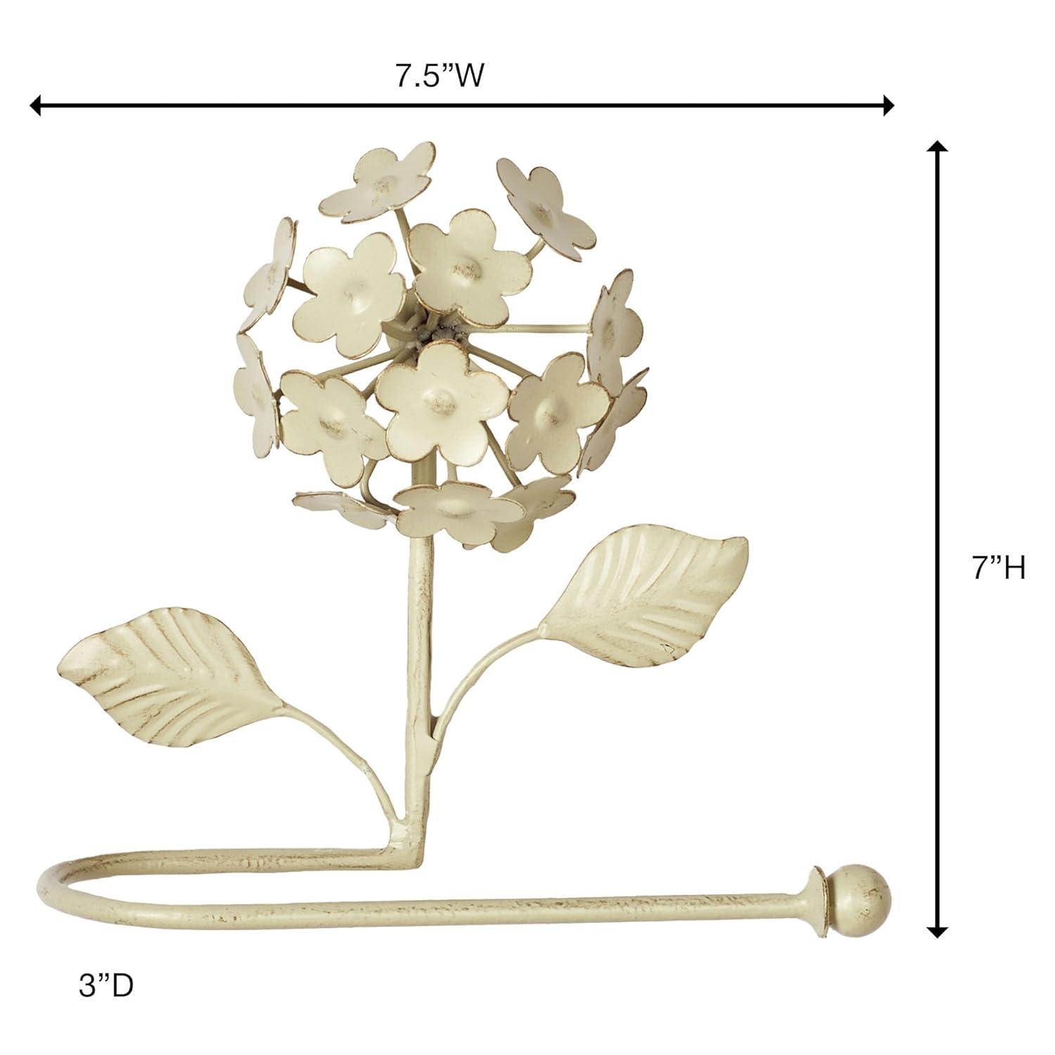 Creamy Gold Floral Metal Wall Mounted Toilet Paper Holder