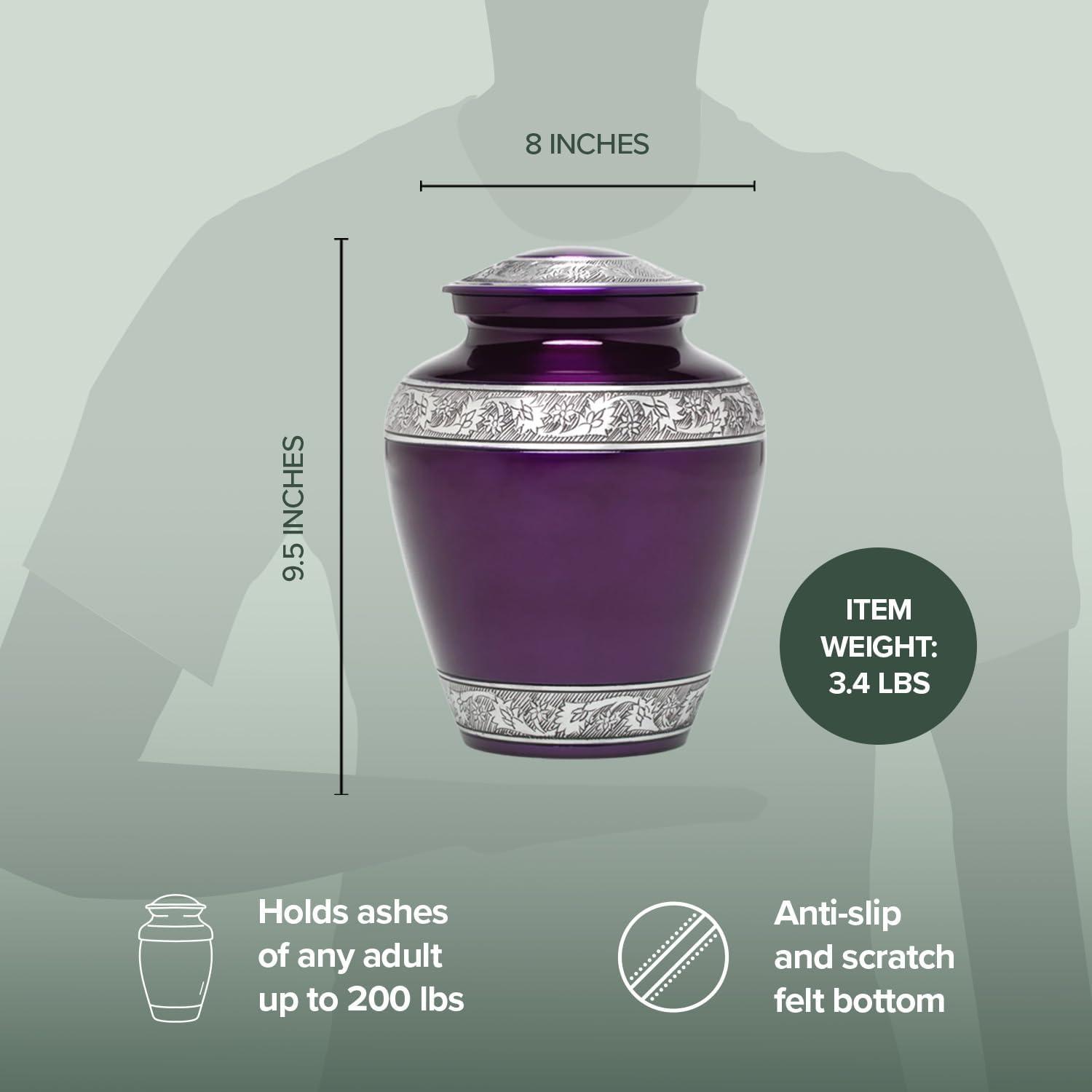 Eternal Harmony Cremation Urn for Human Ashes | Funeral Urn Carefully Handcrafted with Elegant Finishes to Honor and Remember Your Loved One | Adult Urn Large Size with Beautiful Velvet Bag