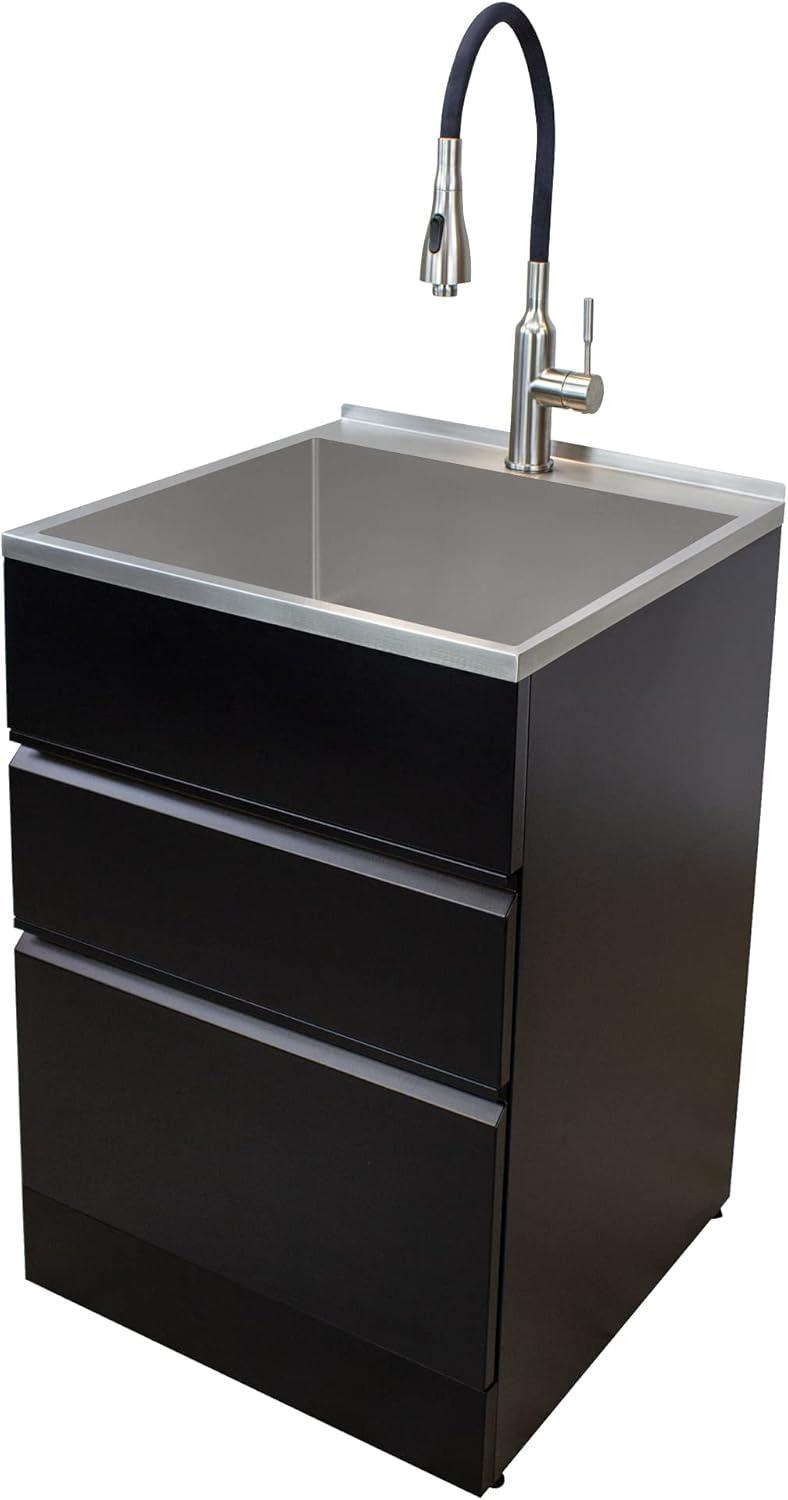 22'' L x 22'' W Free Standing Laundry Sink with Faucet