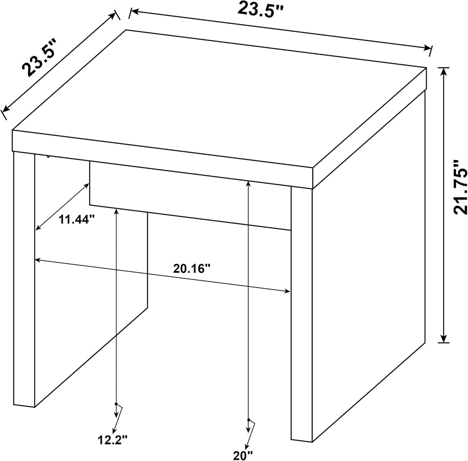 Coaster Lynette Farmhouse Square Wood End Table Mango