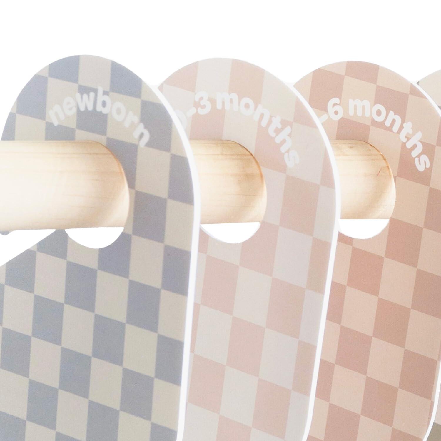 3 Sprouts 3 Sprouts Baby Closet Dividers (Newborn To 24 Months) – Pack Of 8 - Checkerboard