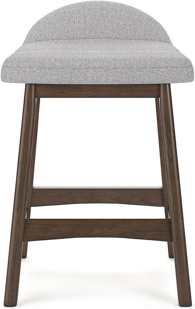 Light Gray and Brown Wood Counter Height Bar Stools, Set of 2