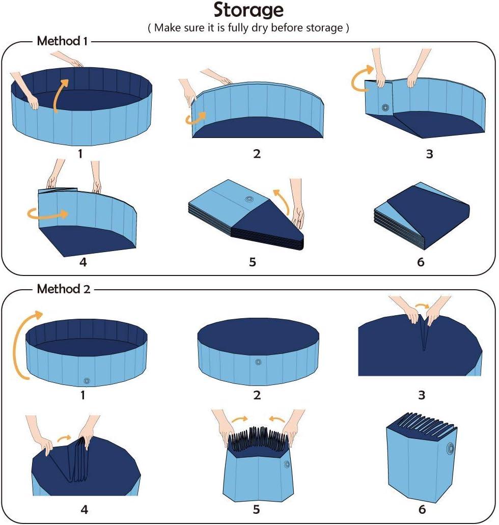 Jasonwell Foldable Dog Pet Bath Pool Collapsible Dog Pet Pool Kiddie Pool for Dogs Cats Kids (32x8in)