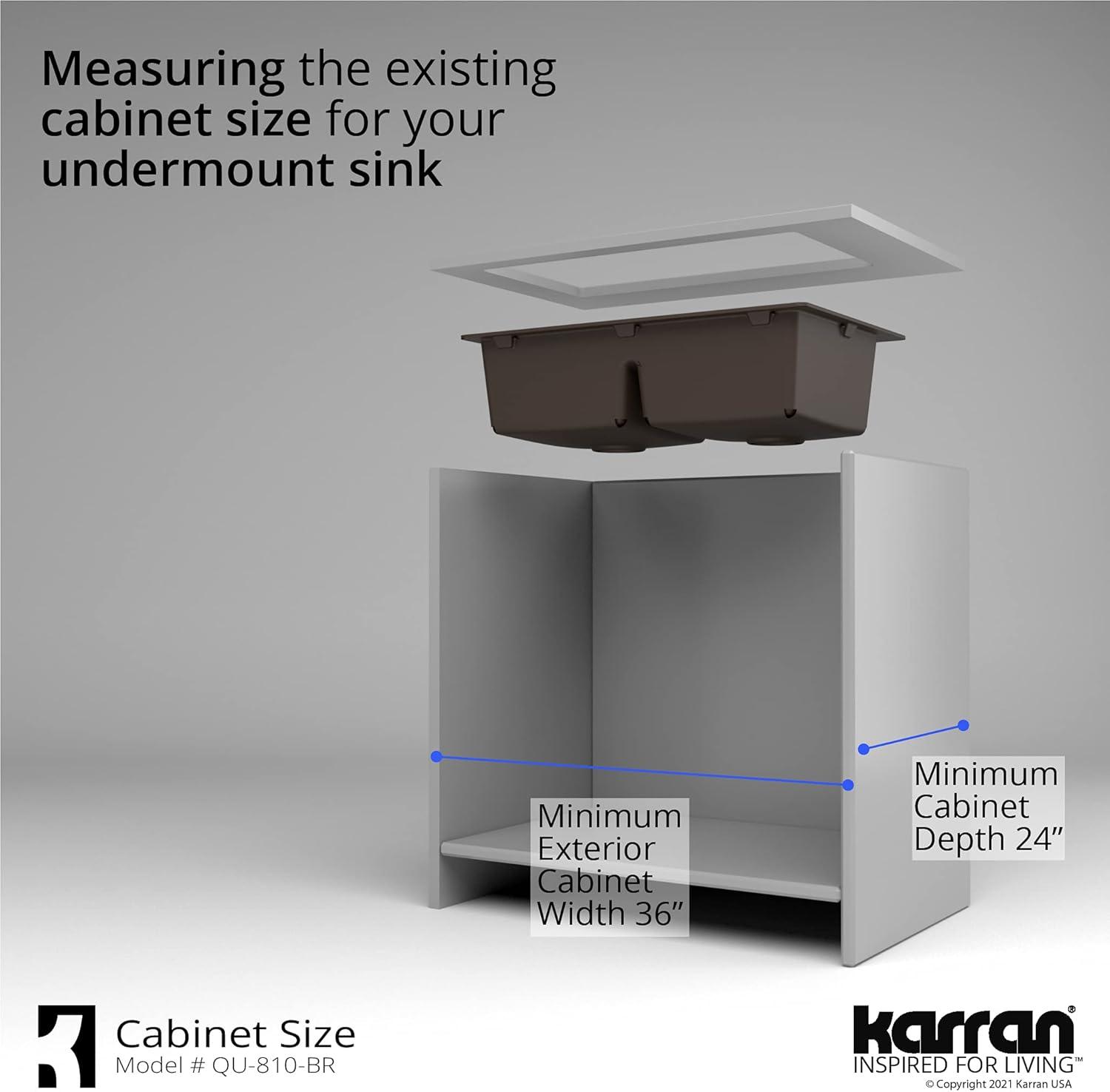 Karran Quartz 32'' X 19-1/2'' 50/50 Double Bowl Composite Undermount Kitchen Sink