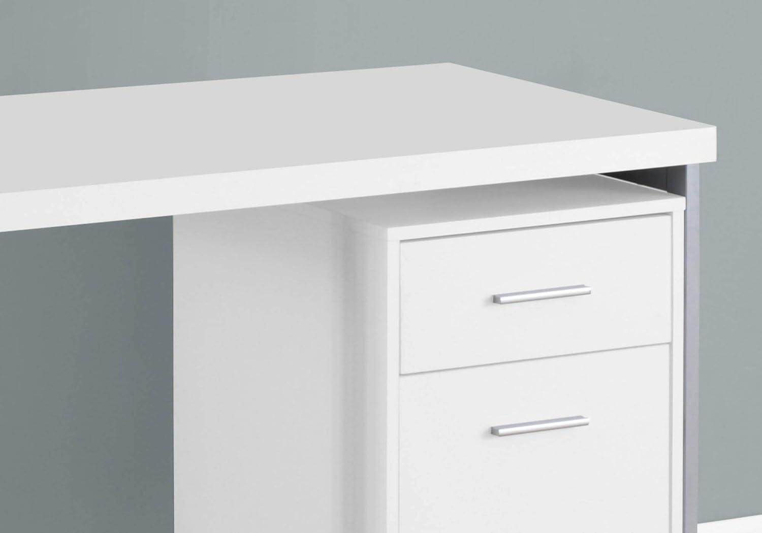Monarch Computer Desk 48"L / White / Silver Metal