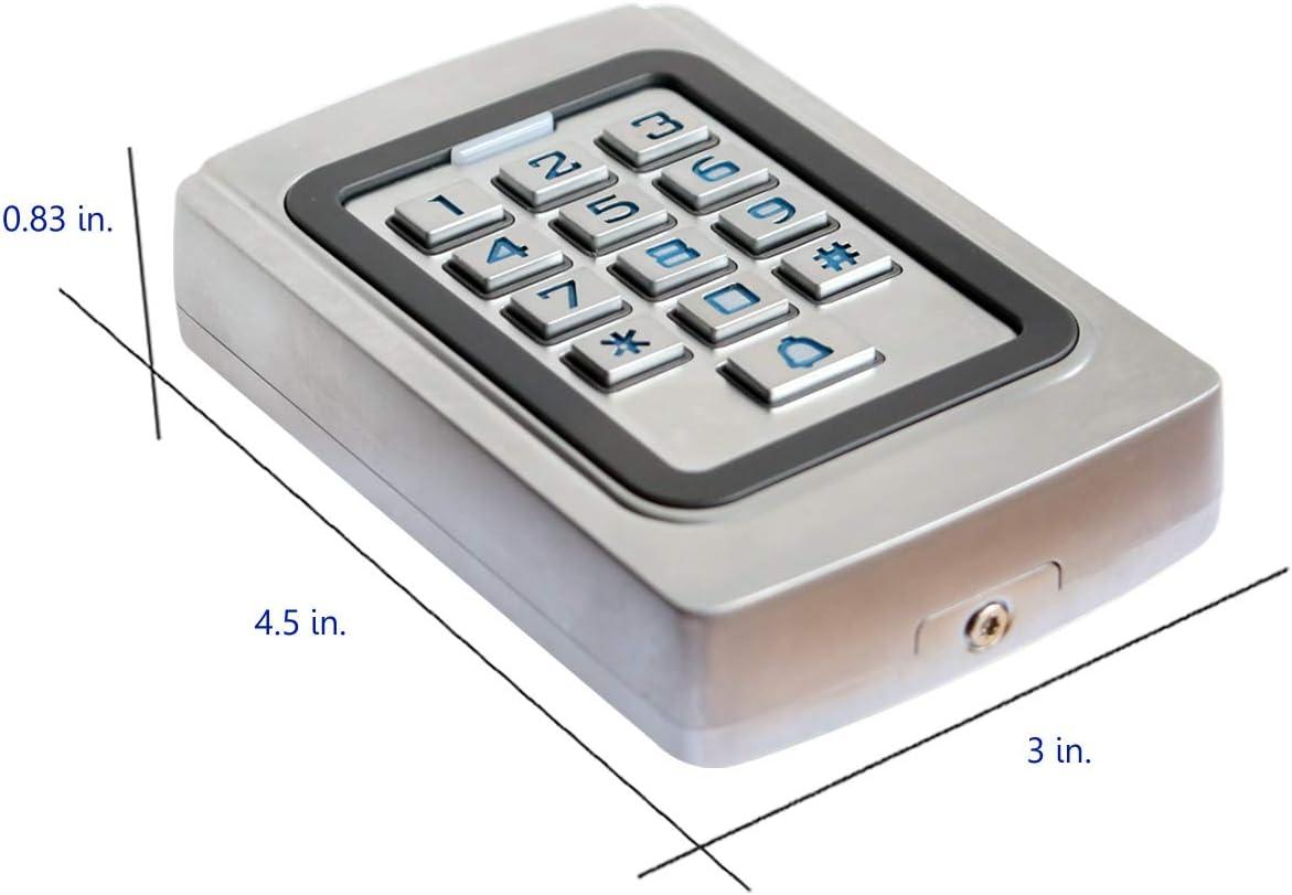 IP68 Waterproof Universal 12V 24VDC Metal Case Digital Wired Keypad for Garage Door, Gate Opener and Access Control Systems