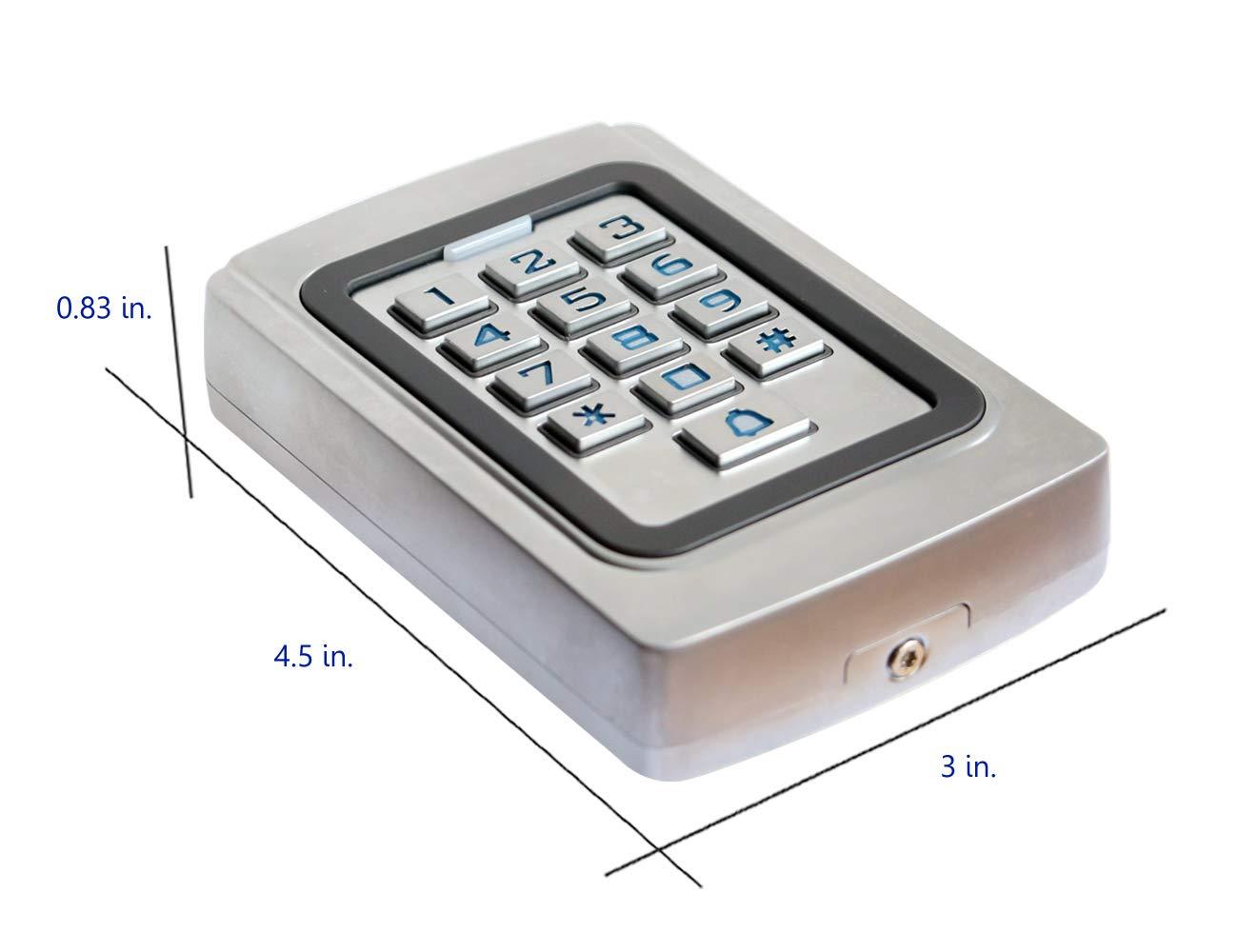 IP68 Waterproof Universal 12V 24VDC Metal Case Digital Wired Keypad for Garage Door, Gate Opener and Access Control Systems