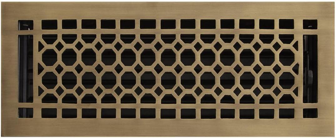 Honeycomb Pattern Brass Floor Register 4" x 12"