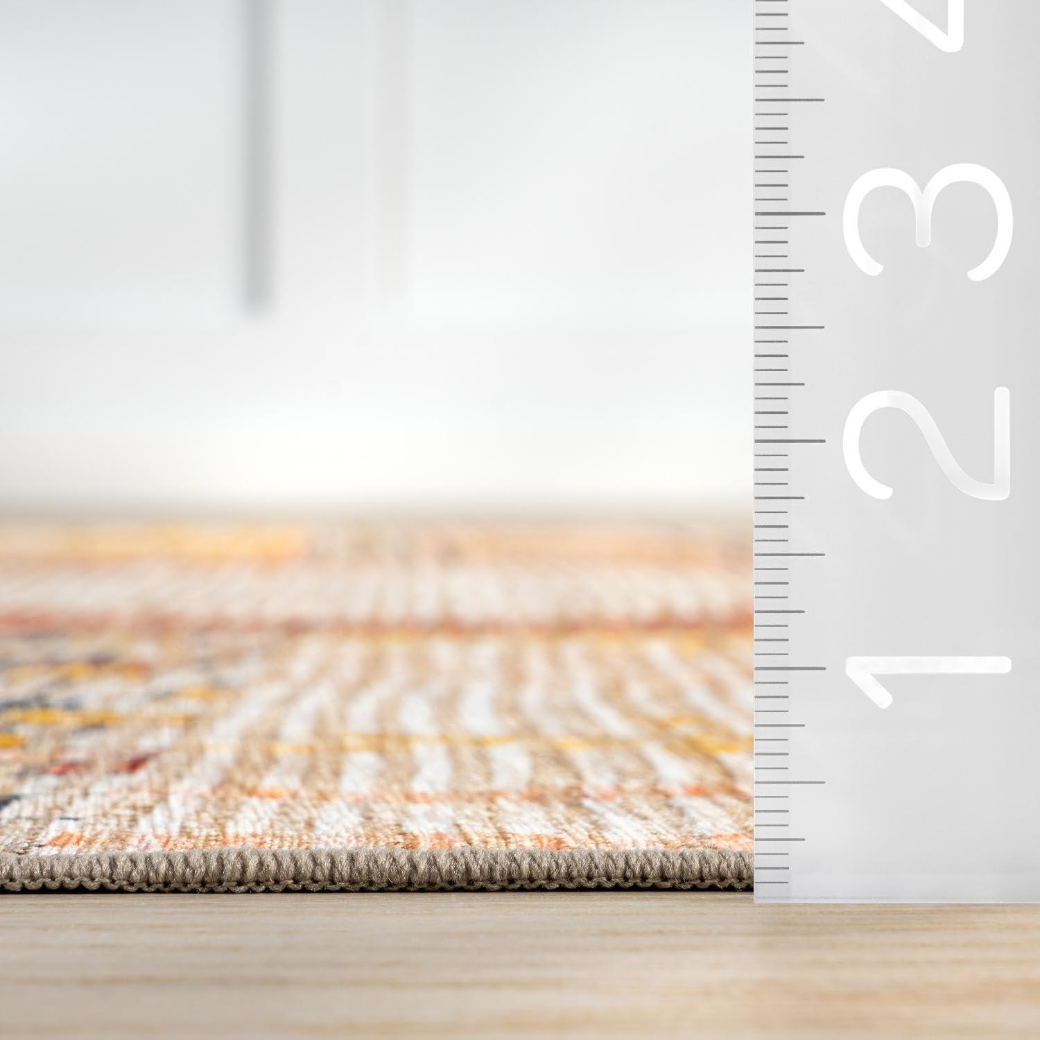 Nuloom Kallie Abstract Machine Washable Indoor Area Rug, 4' x 6', Multicolor