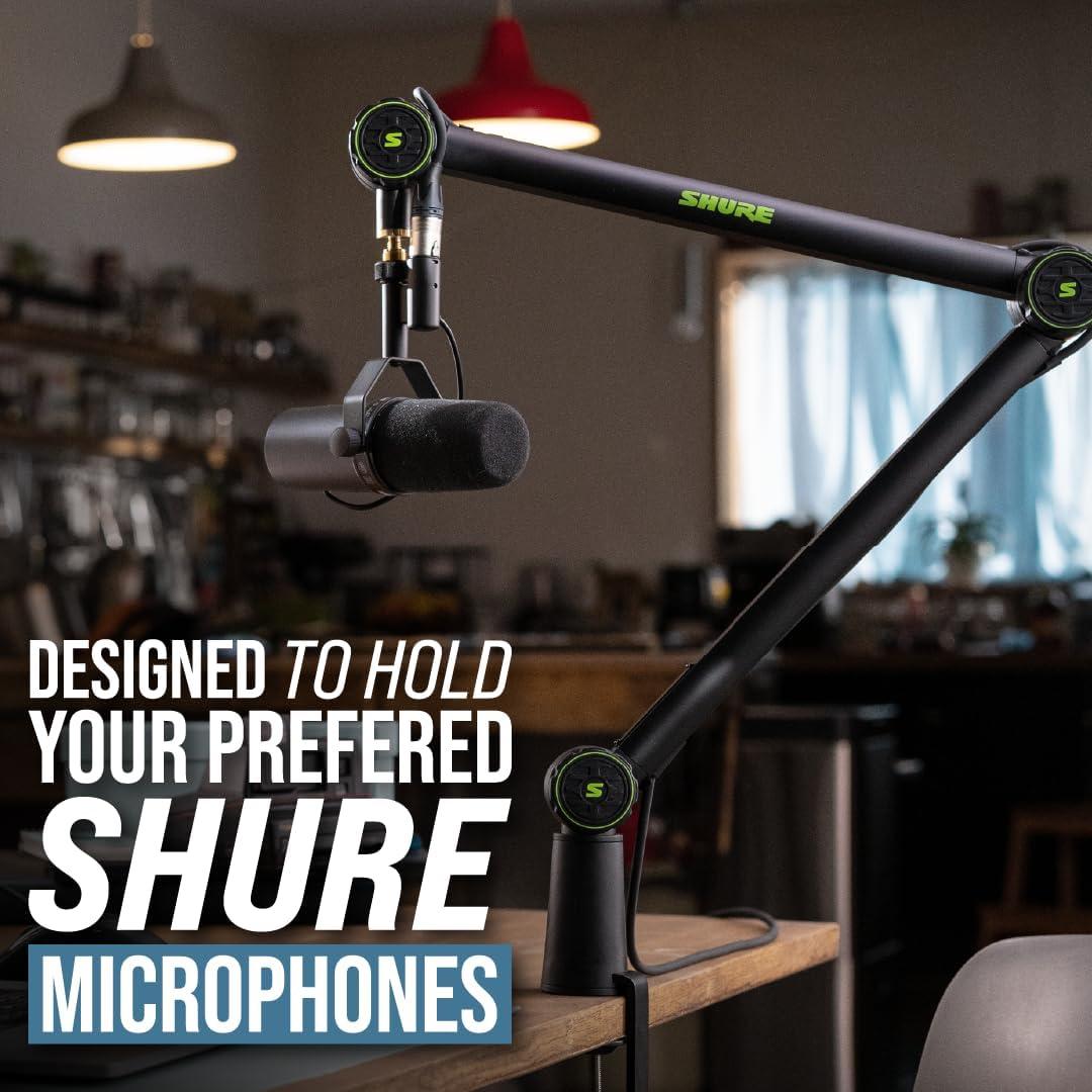 Shure Deluxe Articulating Desktop Mic Boom Stand with 360-Degree Rotation