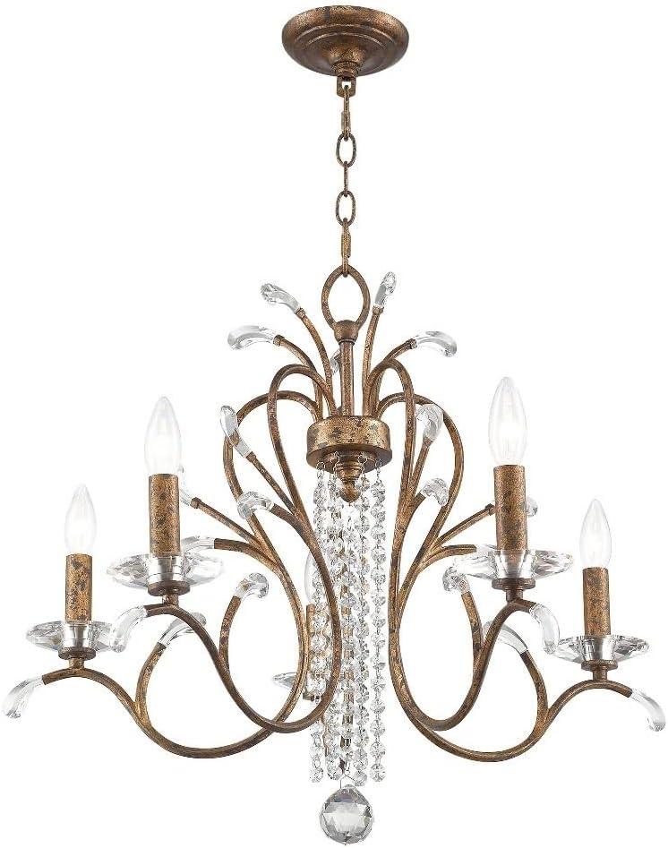 Livex Lighting 51005-91 Serafina 5-Light Chandelier, Brushed Nickel, 22