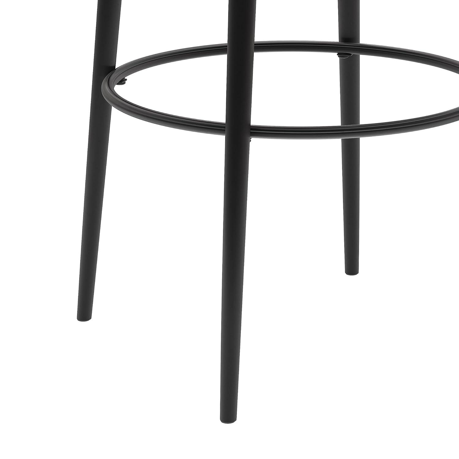 Hillsdale Aubrie Metal Counter Height Swivel Stool, Matte Black