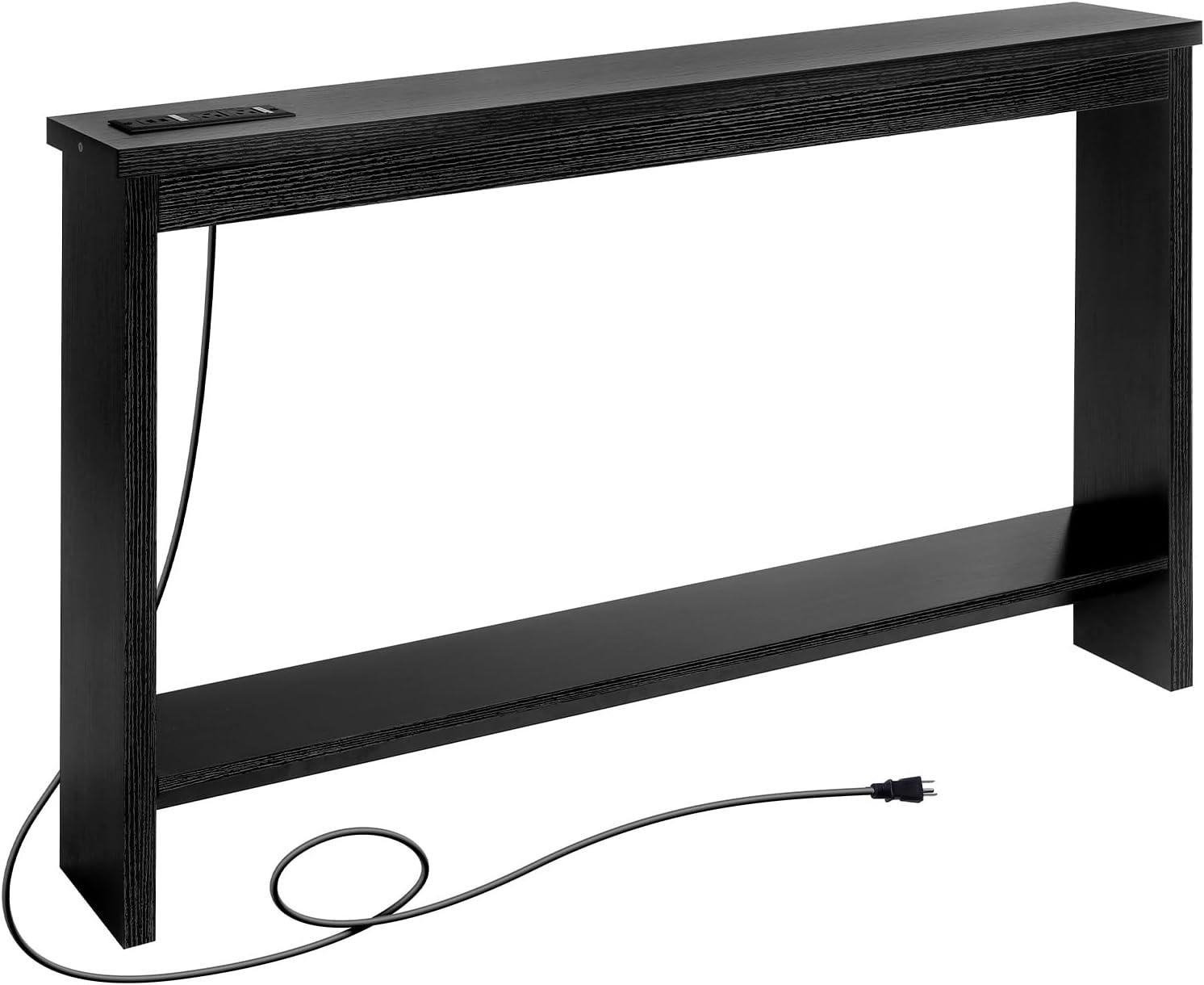 Latitude Run® Narrow Sofa Table With Sockets, USB Ports And Charging Station