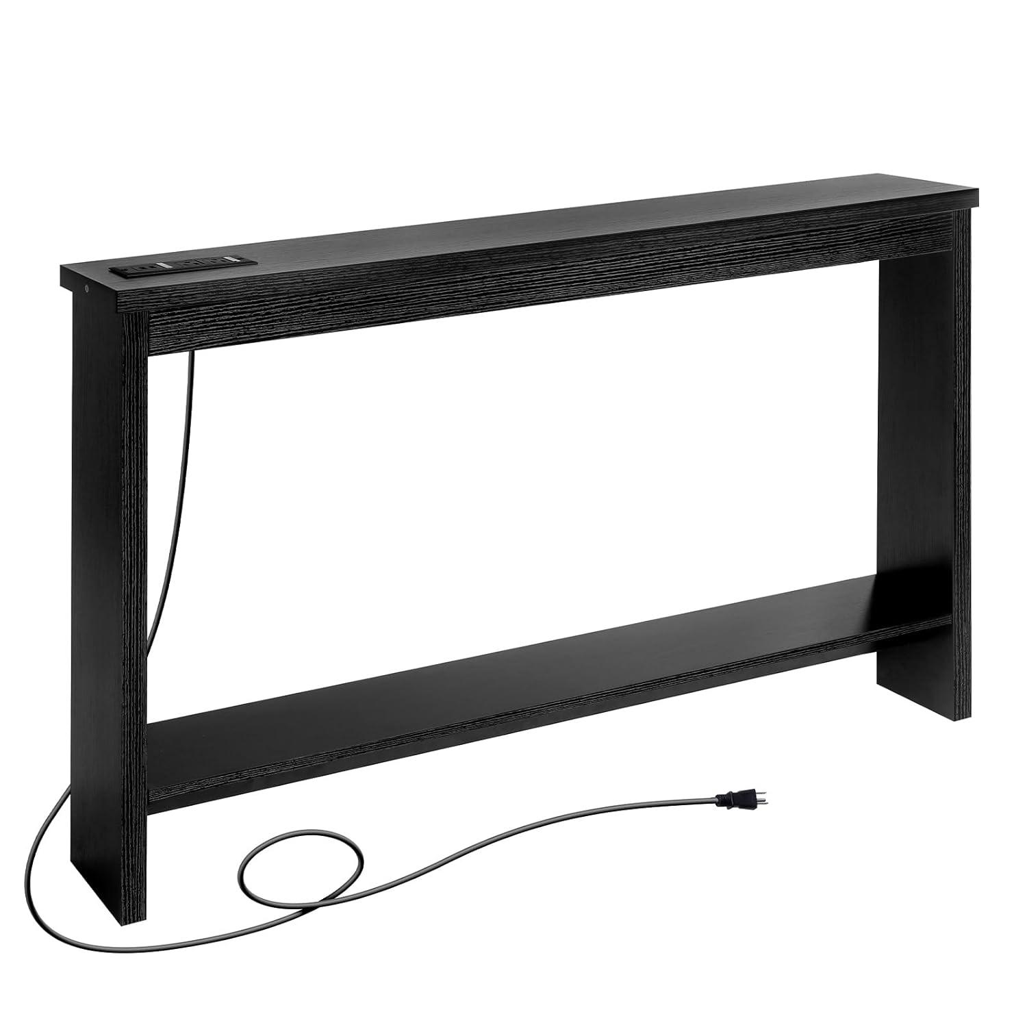 Latitude Run® Narrow Sofa Table With Sockets, USB Ports And Charging Station