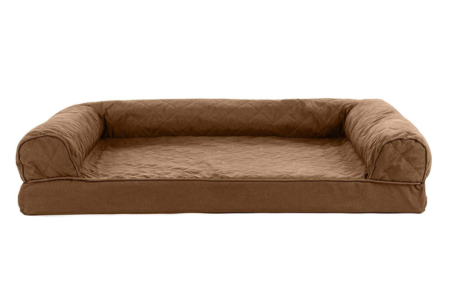 Quilted Orthopedic Bolster Sofa Pet Bed