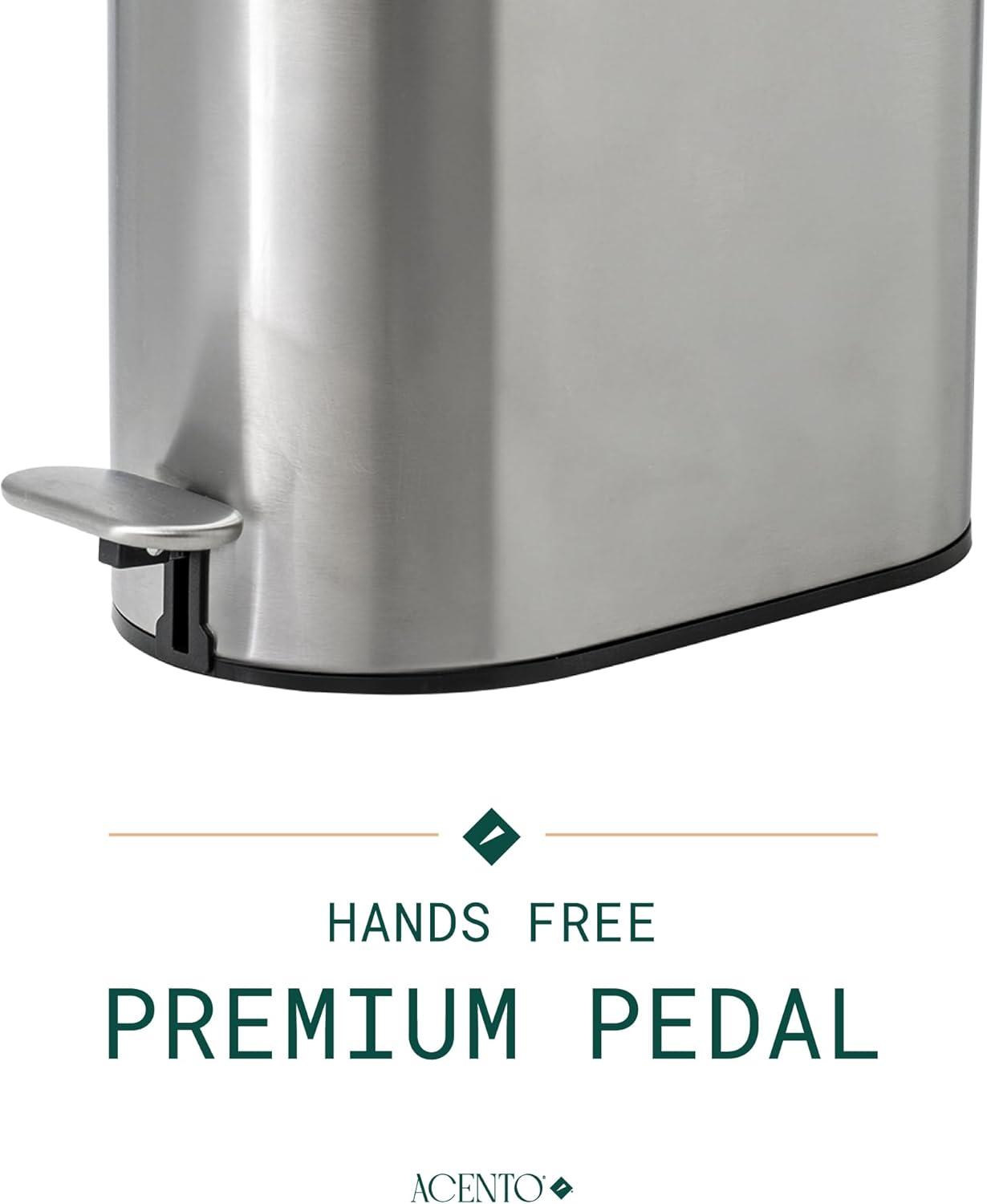 Oval slow-close bathroom wastebin with premium pedal (5L)