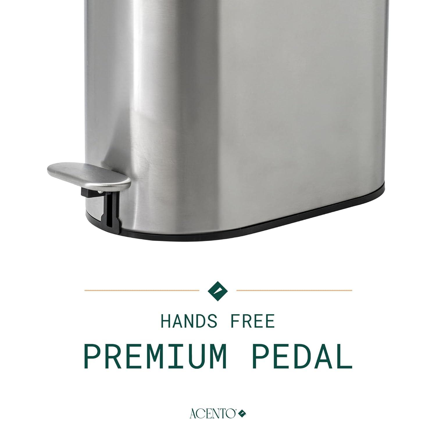 Oval slow-close bathroom wastebin with premium pedal (5L)