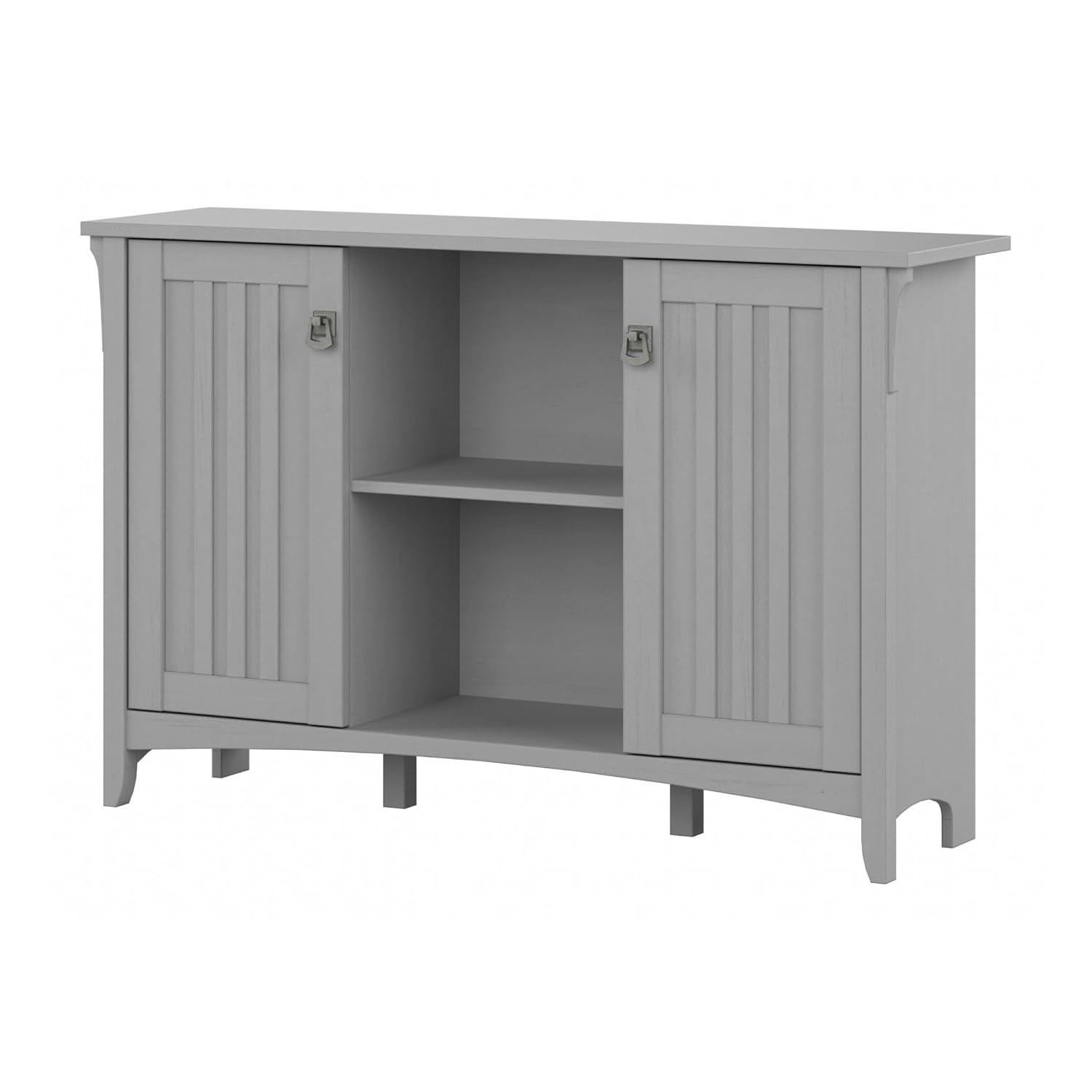 Salinas Accent Storage Cabinet with Doors Gray - Bush Furniture: Mission Style, Tumbled Pewter Hardware