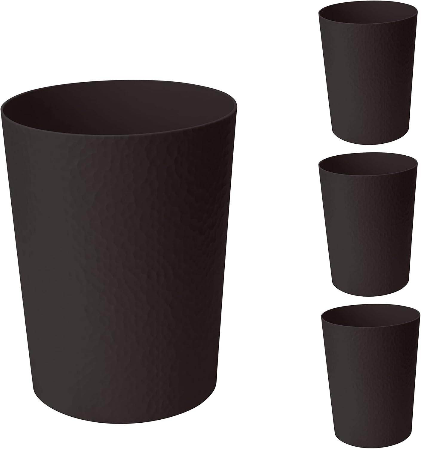 Bath Bliss Plastic Open Waste Basket (Set of 4)