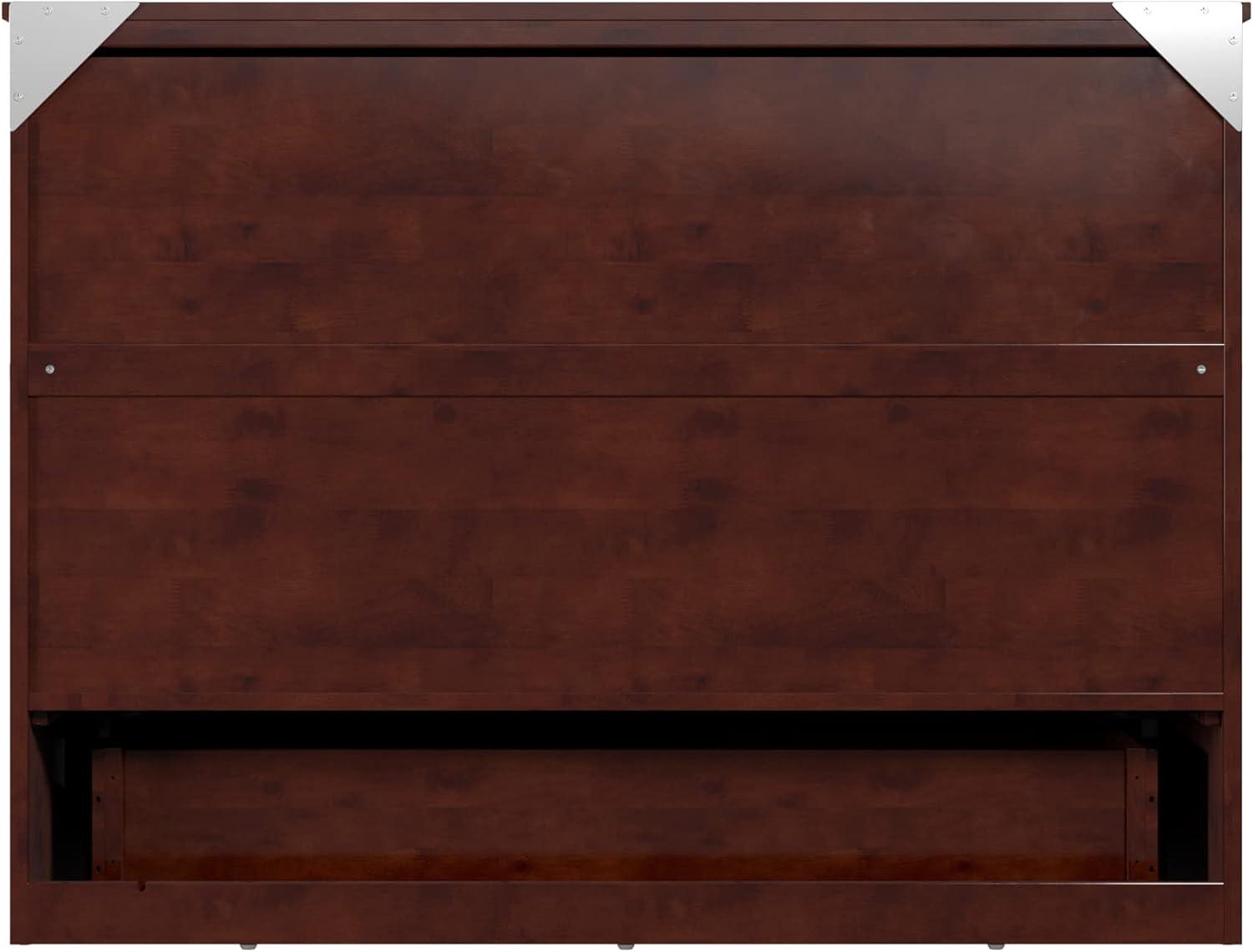 Full Deerfield Murphy Bed Chest with Charger Walnut - AFI: Bedroom Furniture, No Box Spring Needed