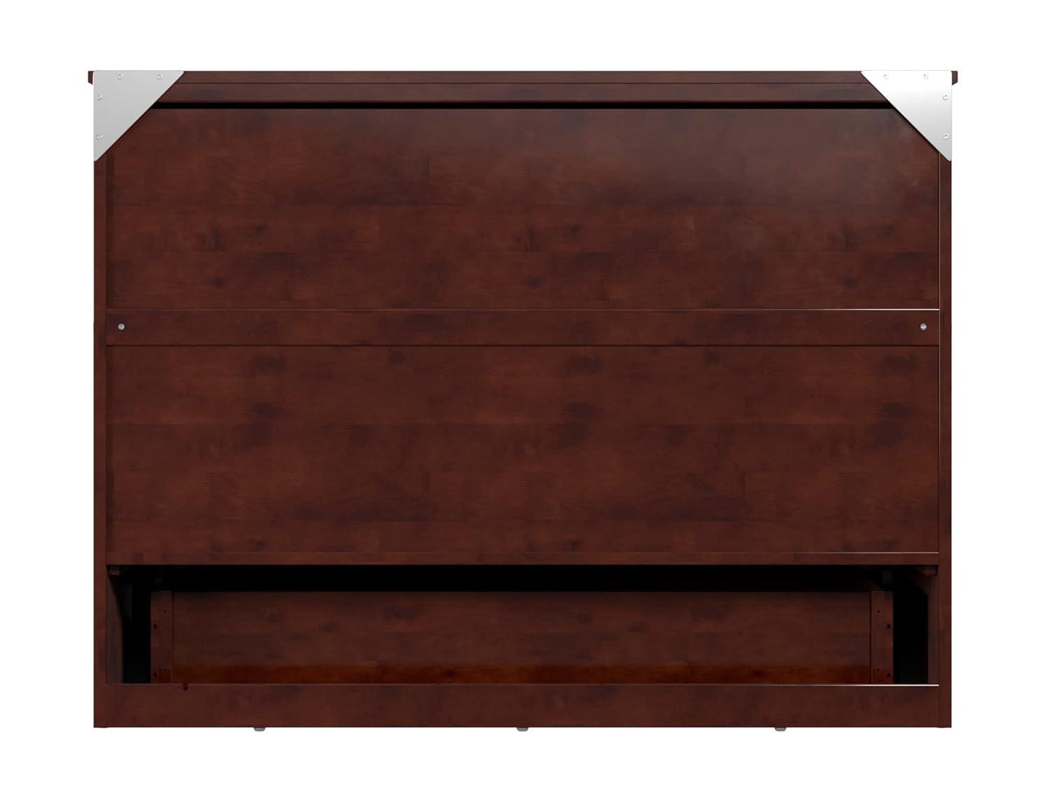 Full Deerfield Murphy Bed Chest with Charger Walnut - AFI: Bedroom Furniture, No Box Spring Needed