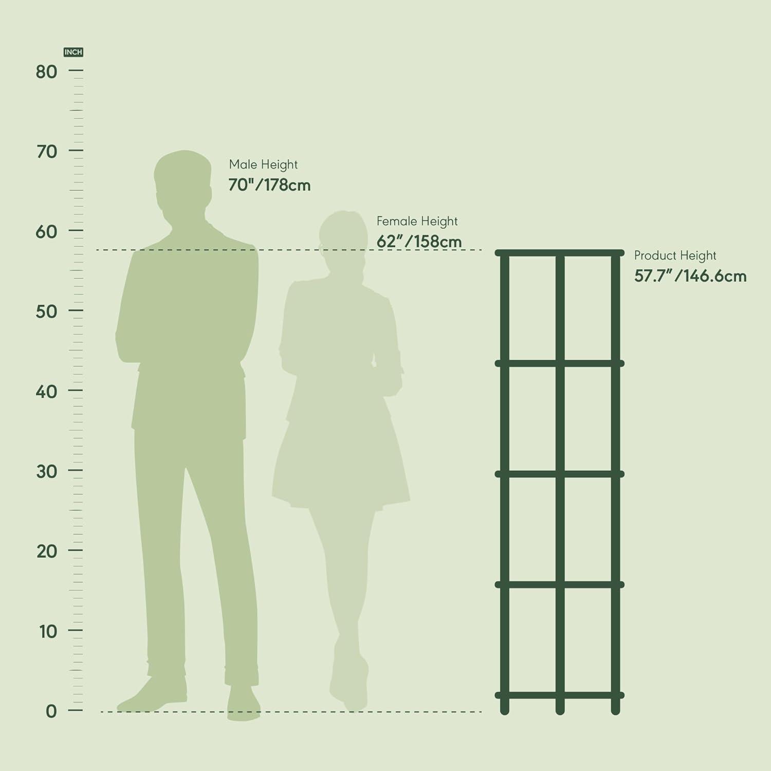 Furinno Turn-N-Tube 5 Tier Corner Display Rack Multipurpose Shelving Unit, Espresso & Black - 57.7 x 11.6 x 11.6 in.