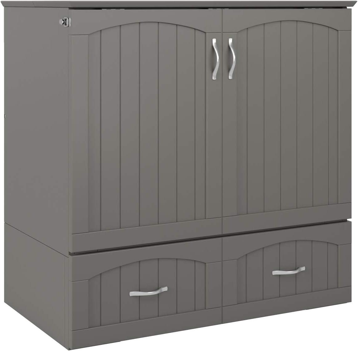 AFI Southampton Twin XL Size Modern Wood Murphy Bed Chest, Gray