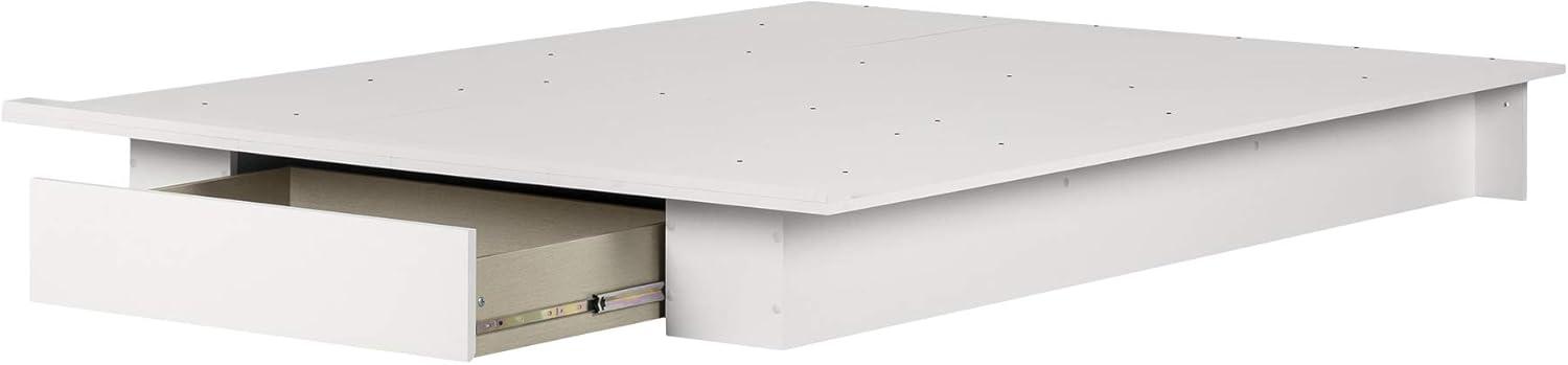 South Shore Full/Queen Holland Platform Bed with Drawer, Pure White