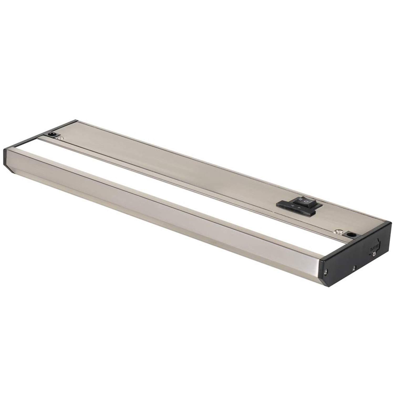 LED Under Cabinet Lighting Hardwired - Linkable Undercabinet Lights for Kitchen - 3CCT 12 Inch Satin Finish - Undercounter Dimmable Plug in Light or Hard Wired - Under Counter Fixture Direct Wire