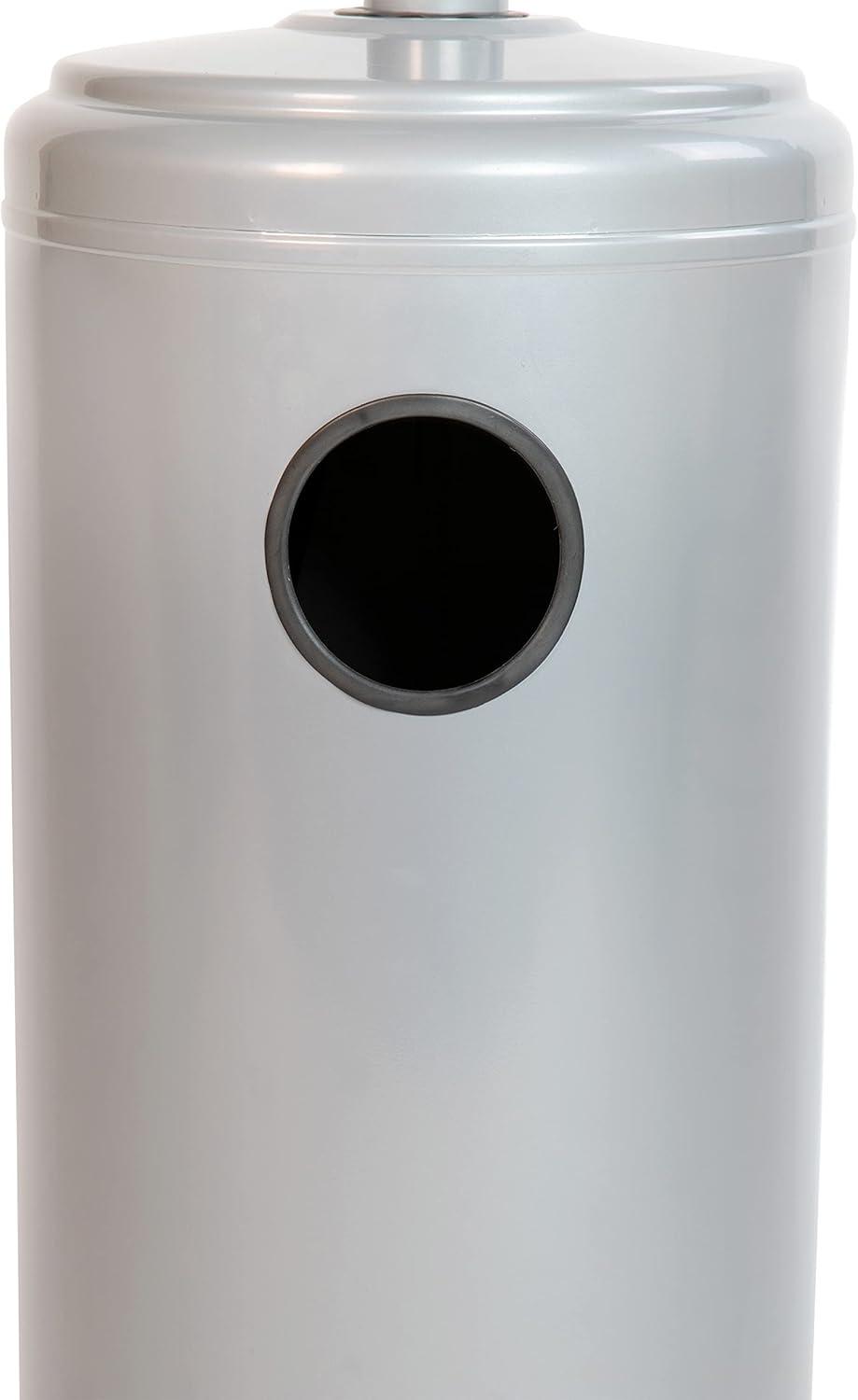 Flash Furniture Patio Outdoor Heating-Silver Stainless Steel 40,000 BTU Propane Heater with Wheels for Commercial & Residential Use-7.5 Feet Tall