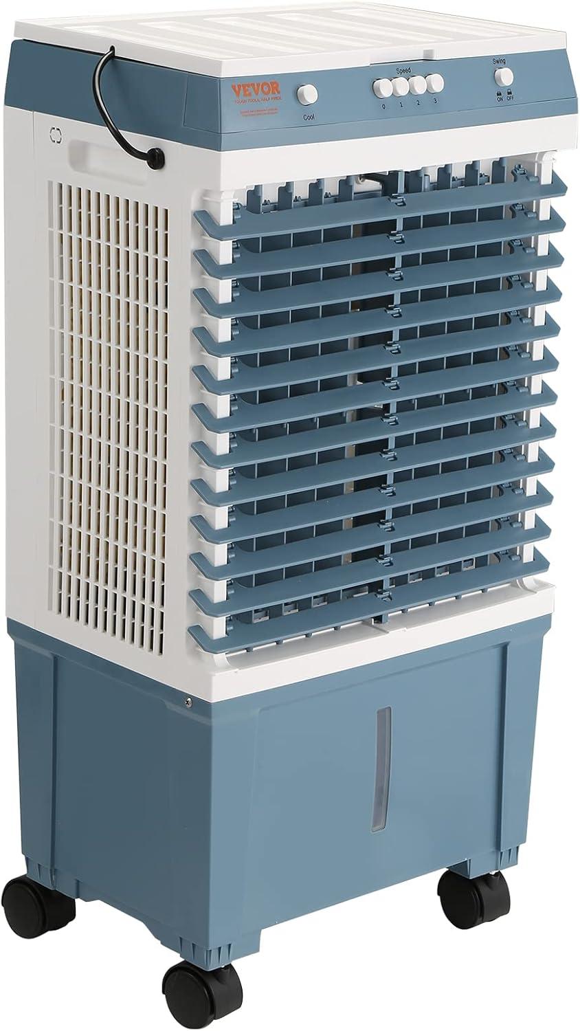 VEVOR 30.7" Blue Evaporative Air Cooler with Remote Control