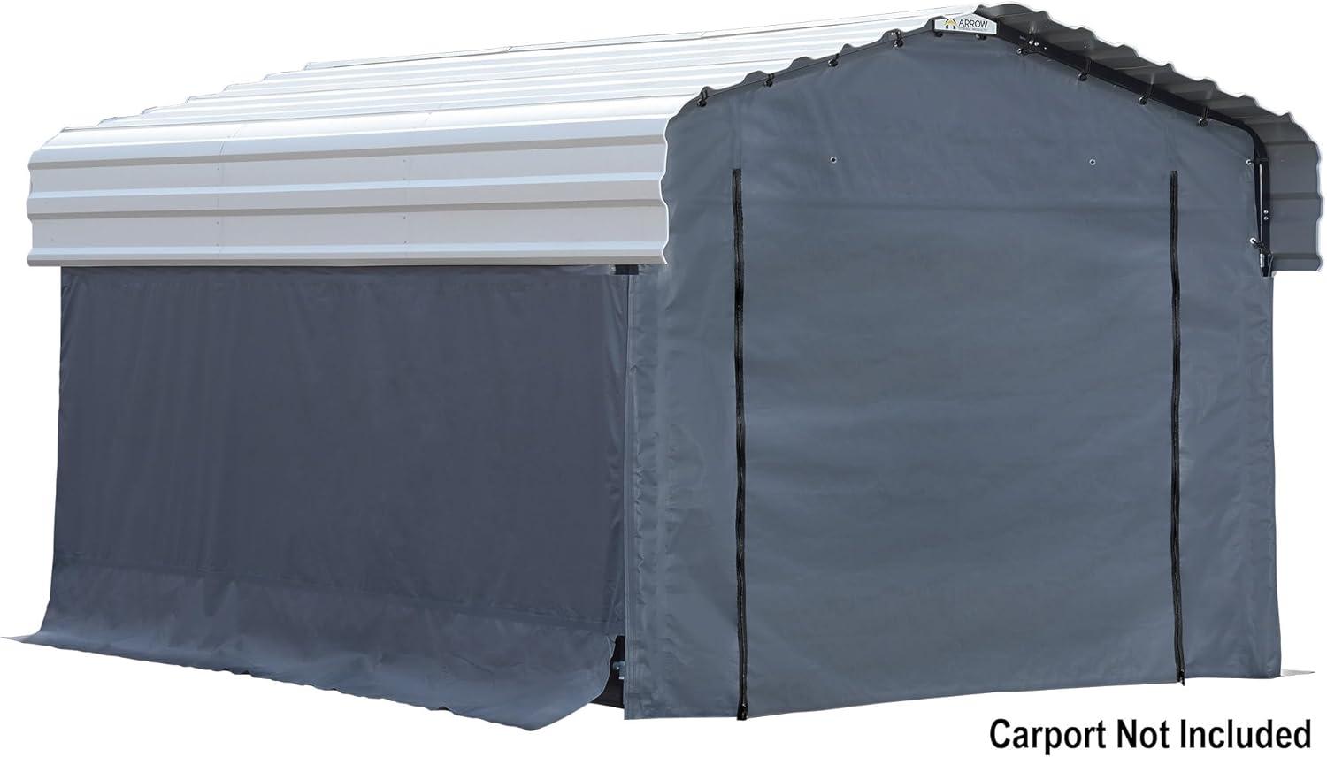 Gray Polyethylene Fabric Enclosure Kit for 10 x 15 ft Carports