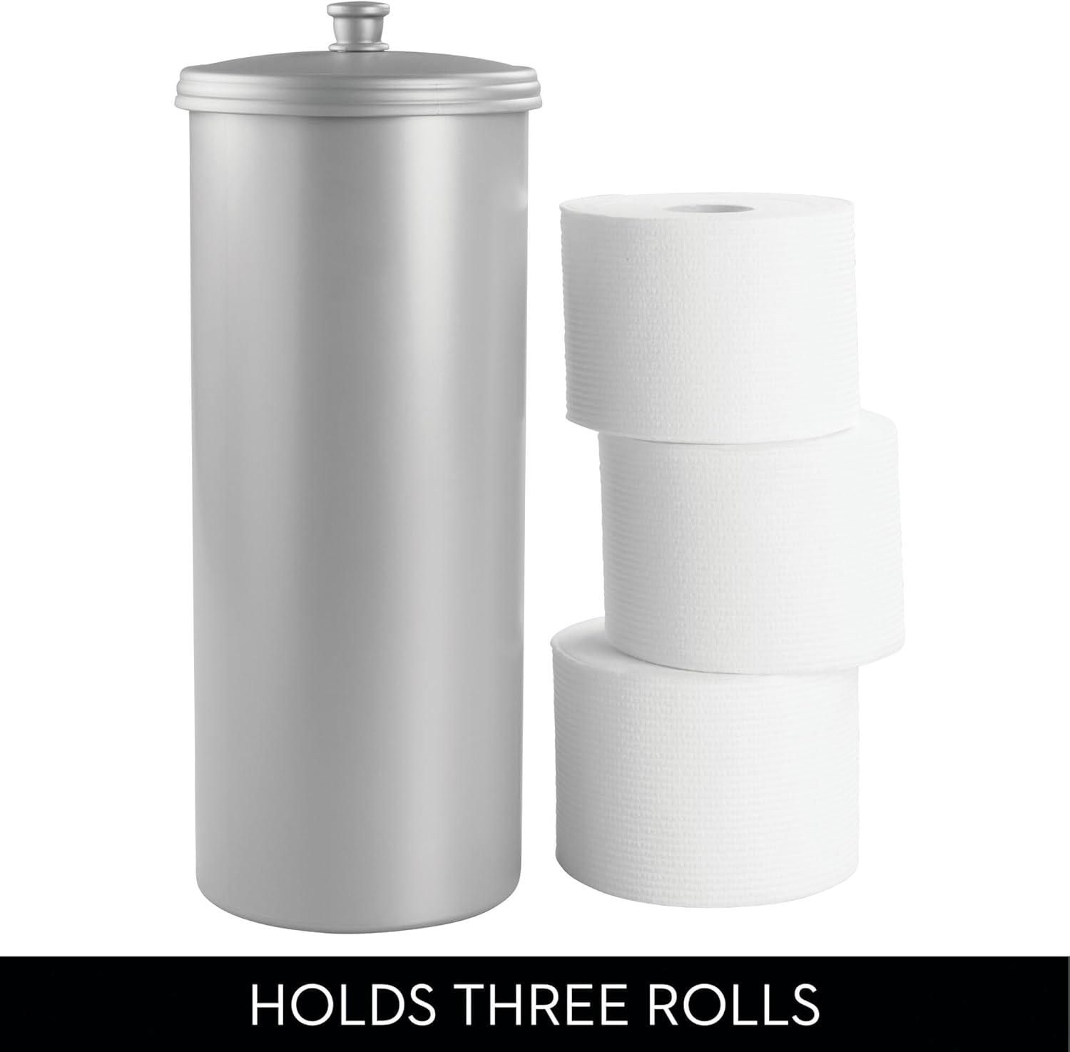 iDesign Plastic Toilet Tissue Holder Stand, The Kent Collection - Hold 3 Rolls of Toilet Paper, 6.5" x 15.5"