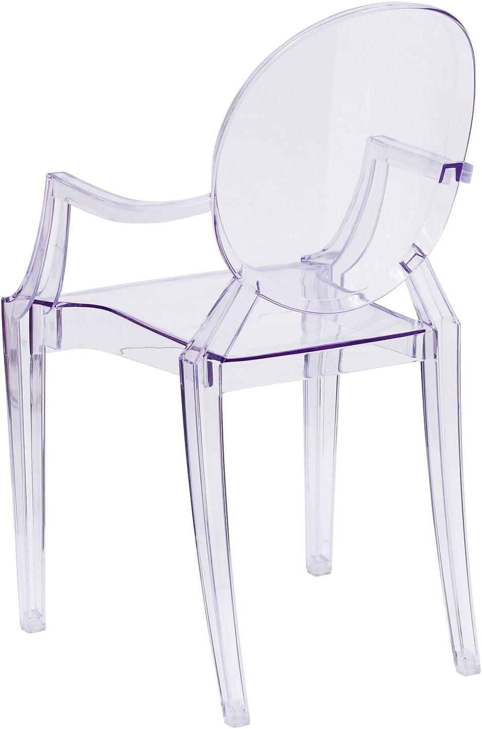 Flash Furniture Ghost Chair with Arms in Transparent Crystal