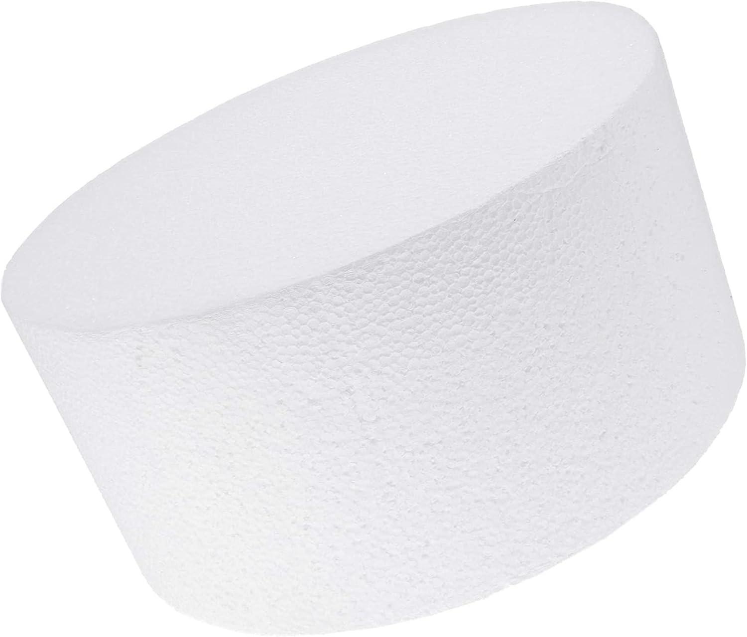 8 Inch Round Cake Dummy, Foam Cake Form (White, 8x4 Inches)