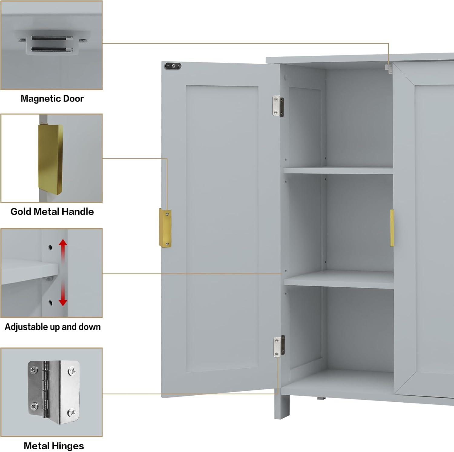 Bathroom Storage Cabinet, Freestanding with 2 Doors,Towel Cabinet for Bathroom Floor Cabinet