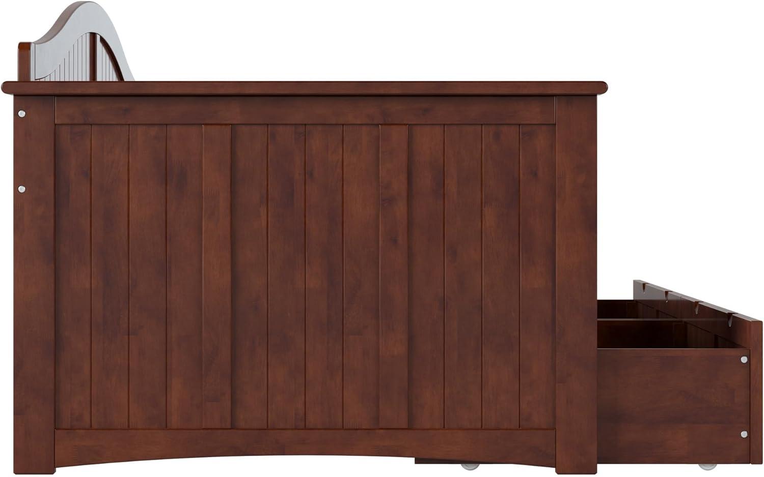 AFI Nantucket Twin Wood Daybed with Set of 2 Drawers in Walnut