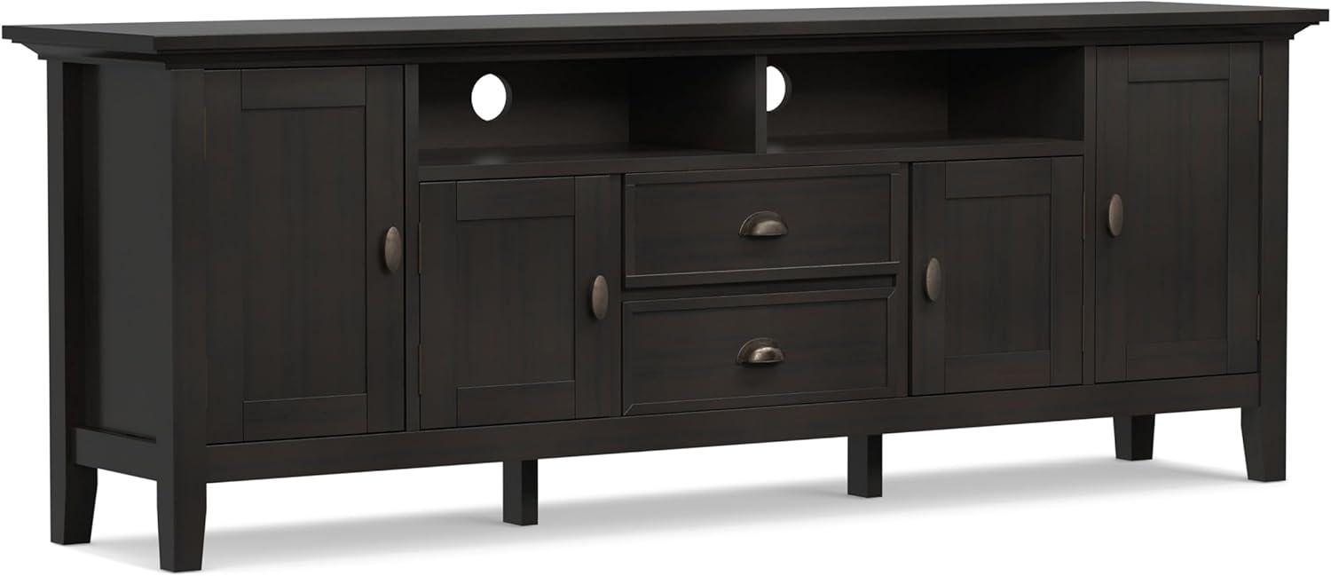 Simpli Home Redmond 72"W Solid Wood TV Stand for TVs up to 80" with Storage Cabinets