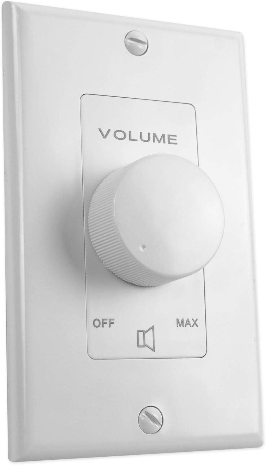 Rockville VOL7035 White 35w 70v Wall Volume Control Zone Controller Box 1-Gang
