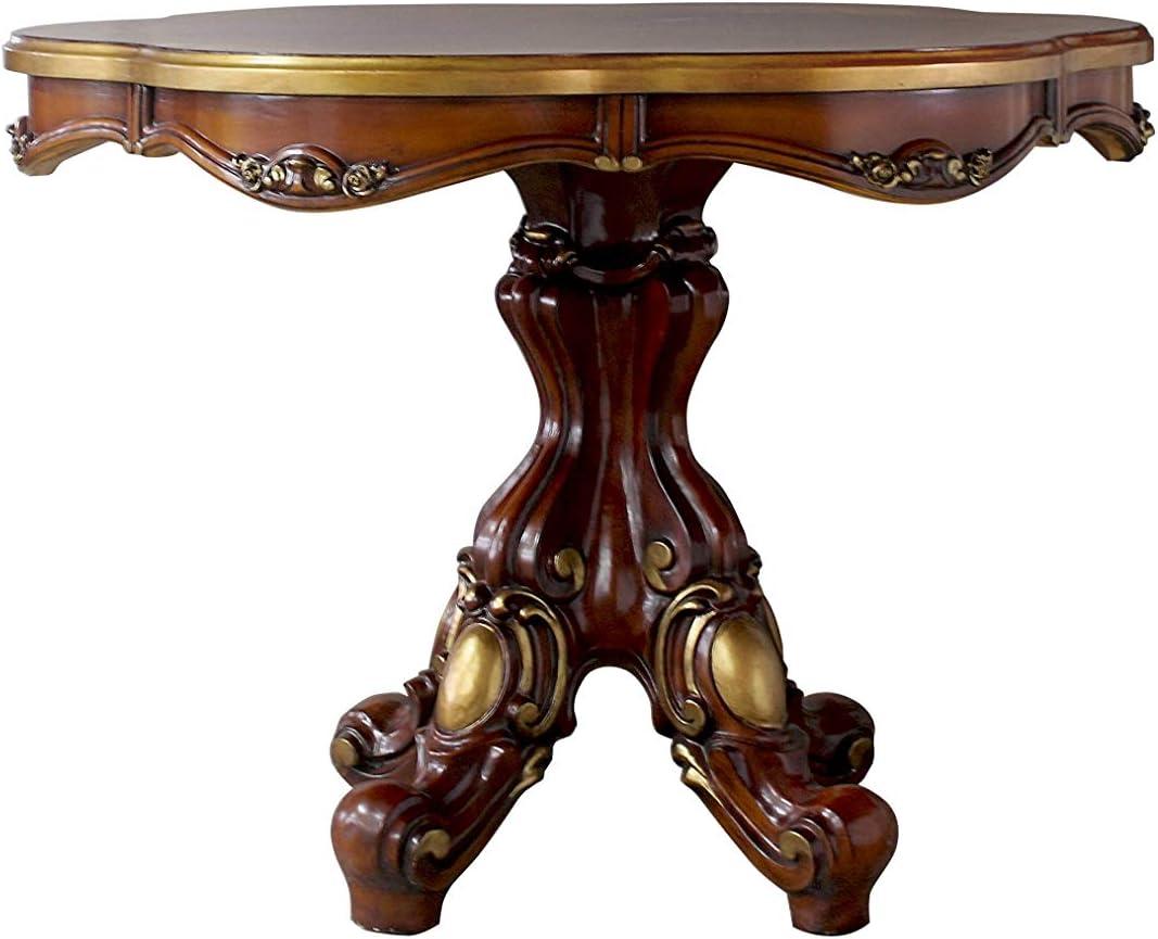 Acme Furniture 48" Picardy Accent Table Honey Oak: Elegant Scrollwork, No Assembly, Spot Clean, Wood Frame