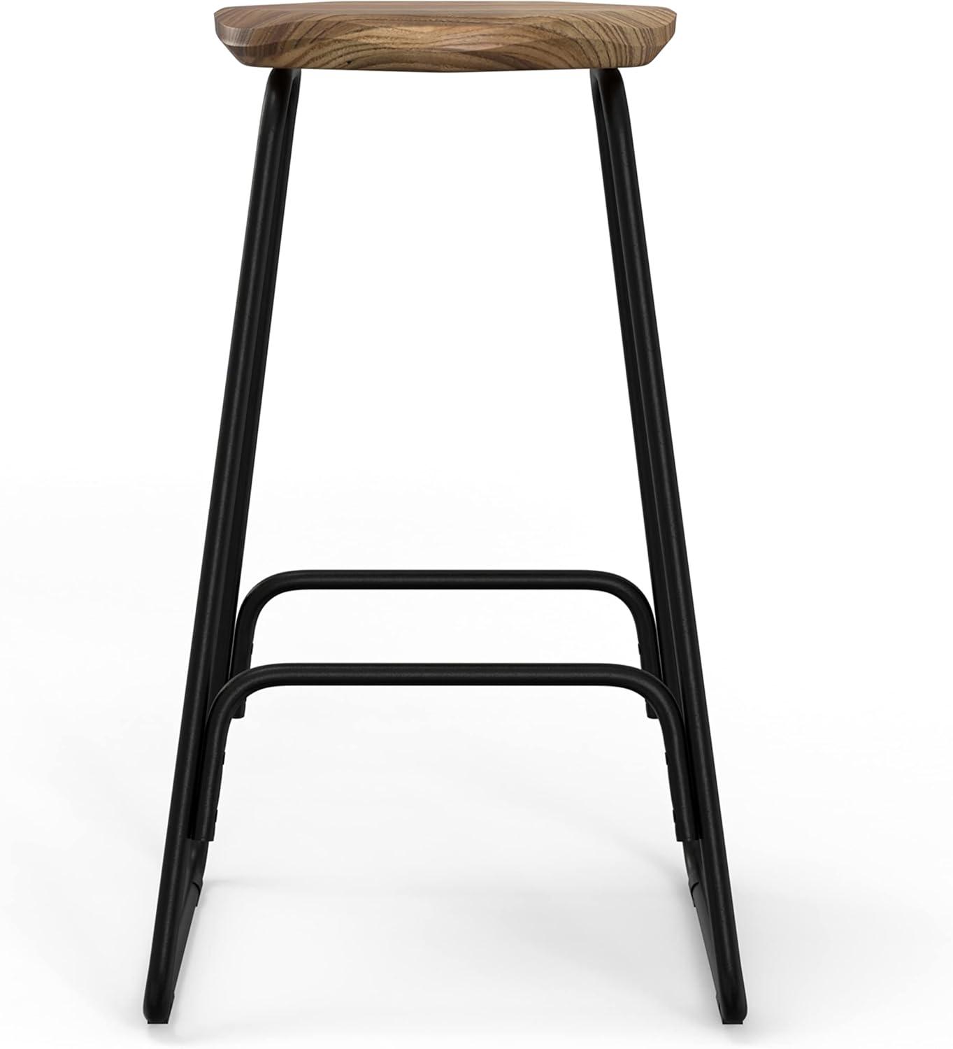 Orson Industrial Metal Saddle Counter Height Stool (Set of 2) in Natural