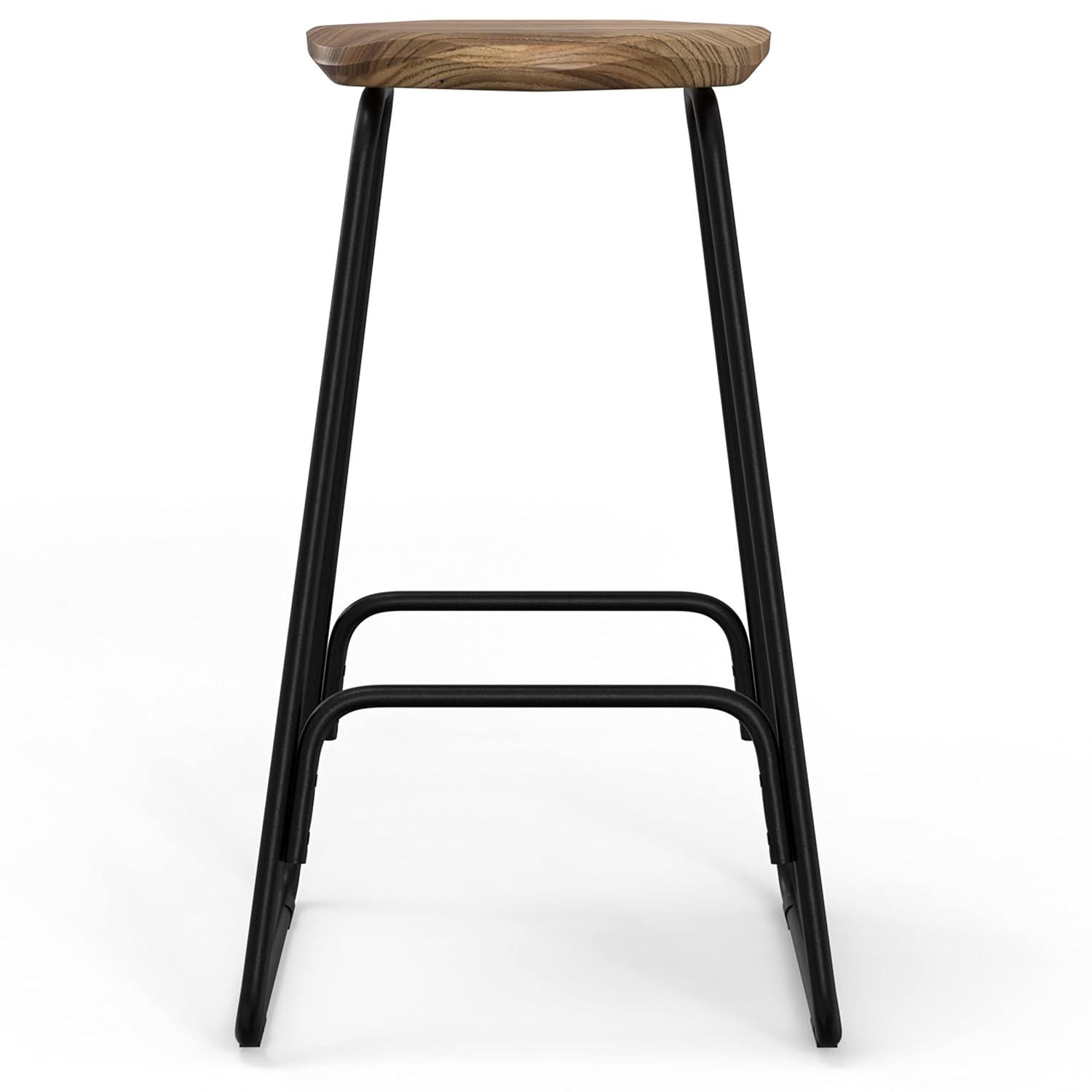 Orson Industrial Metal Saddle Counter Height Stool (Set of 2) in Natural
