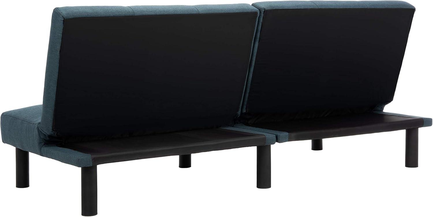 SAFAVIEH Astoria Transitional Foldable Tufted Futon Bed, Navy/Black ( 71.7 in. W x 32.3 in. D x 30.7 in. H)